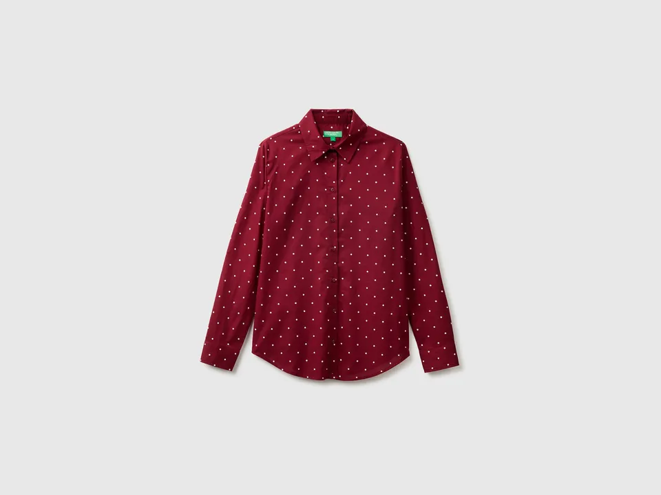 United Colors of Benetton Camicia Cotone Fantasia maniche lunghe