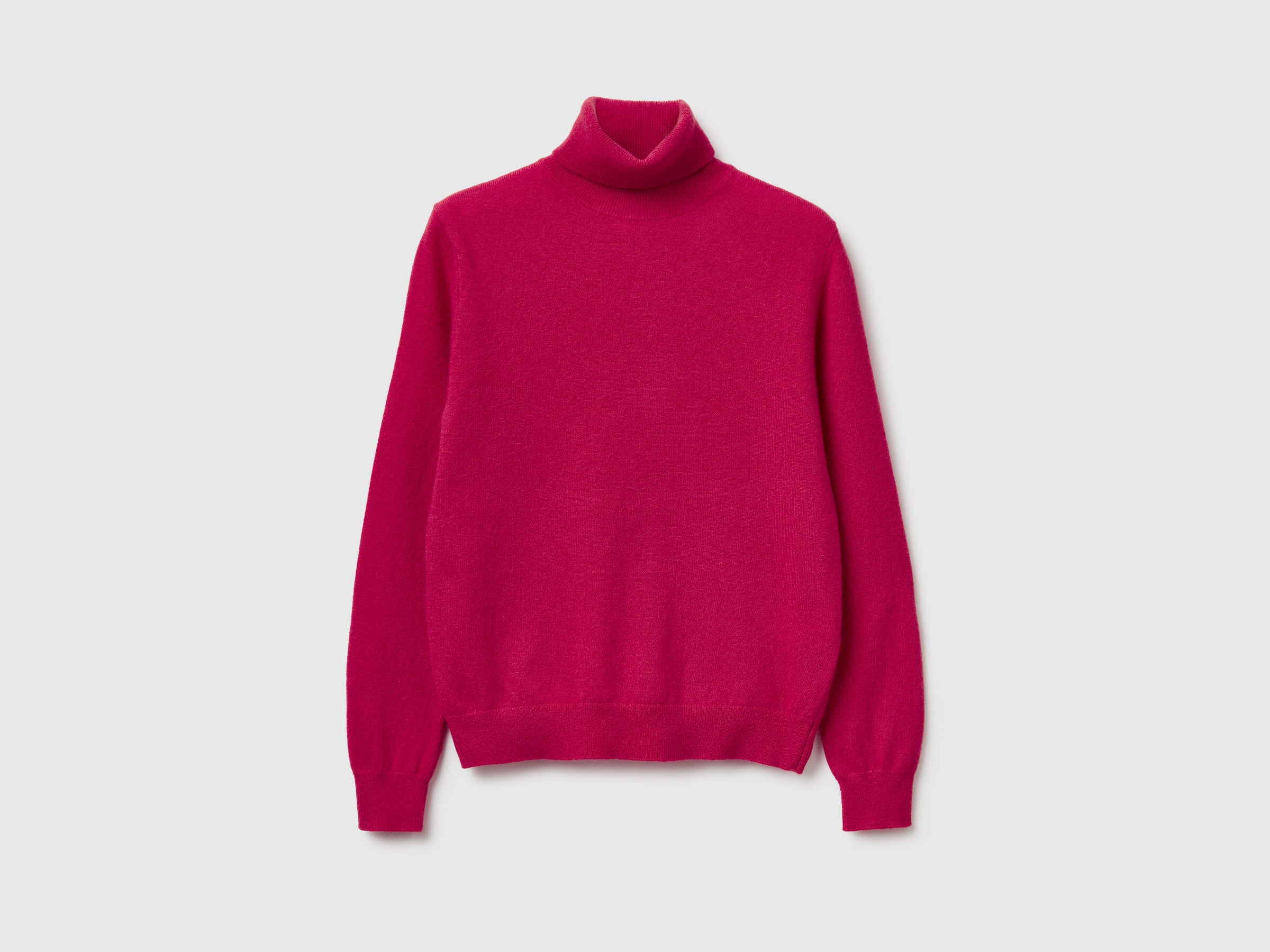 United Colors of Benetton Maglione dolcevita lana Merino fucsia