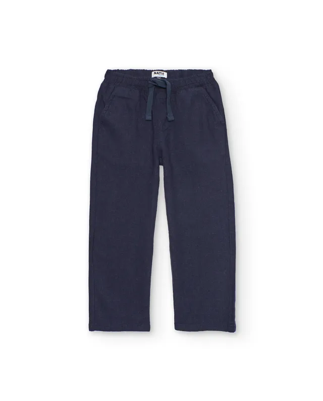 TucTuc Pantaloni bambino navy dritti vita elastica