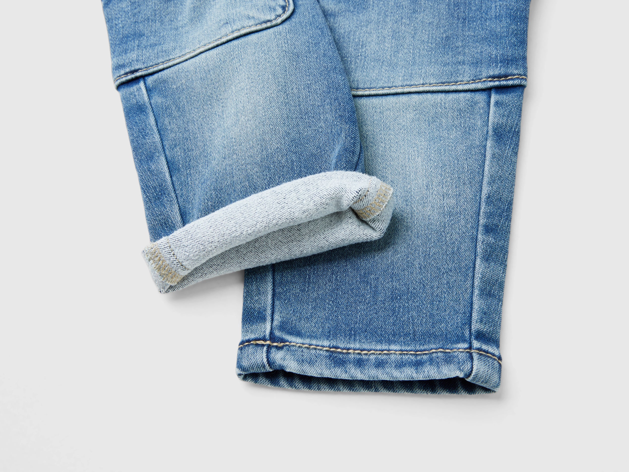 Benetton Jeans Termici Neonato Cotone Denim Taglia 68