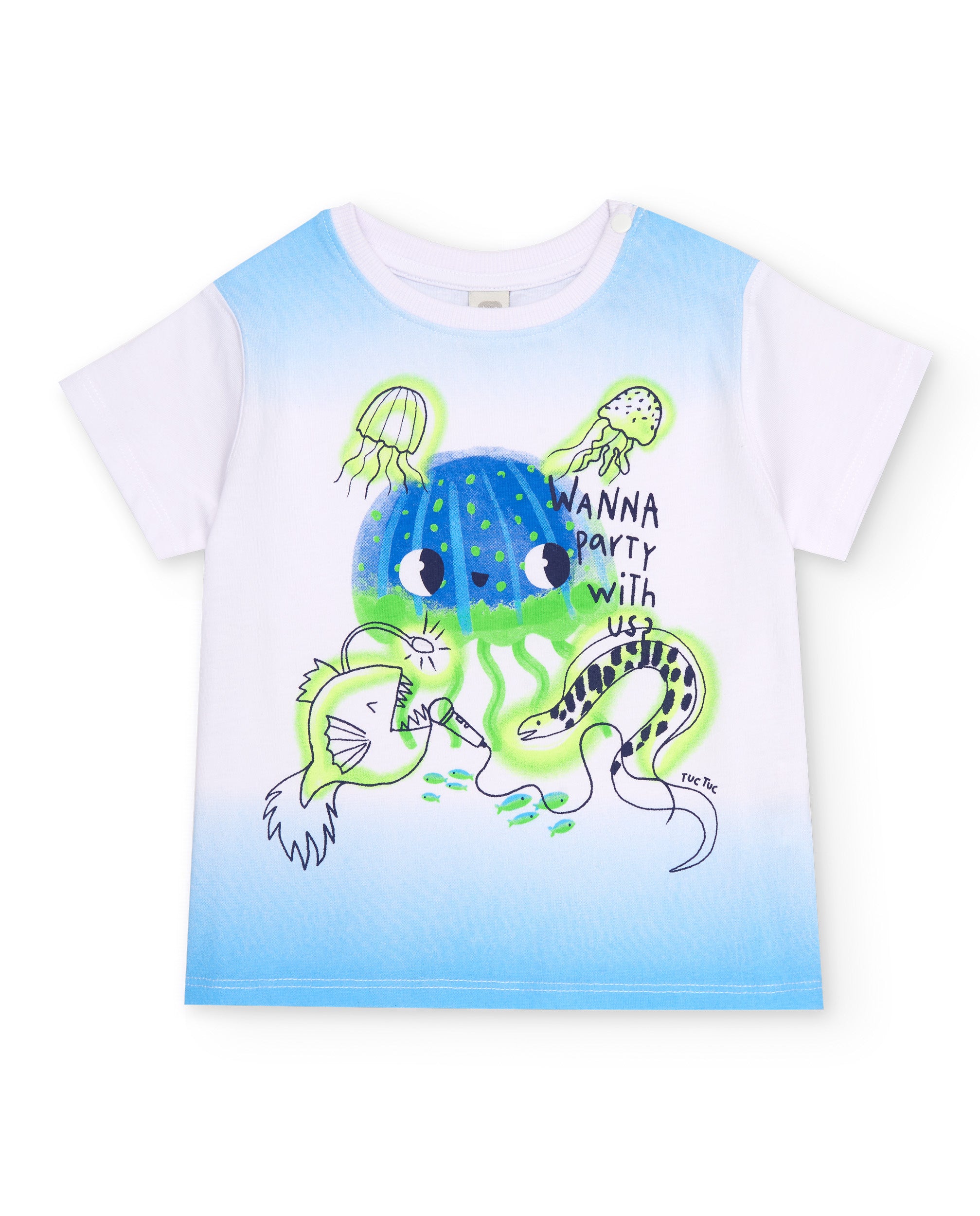 TucTuc Magliette T-shirt Degradé Bianca Neonato