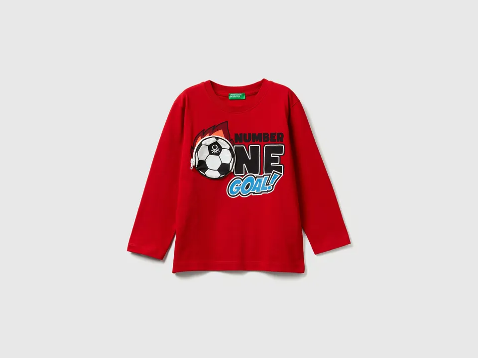 Benetton T-Shirts maglietta cotone bio applique 82