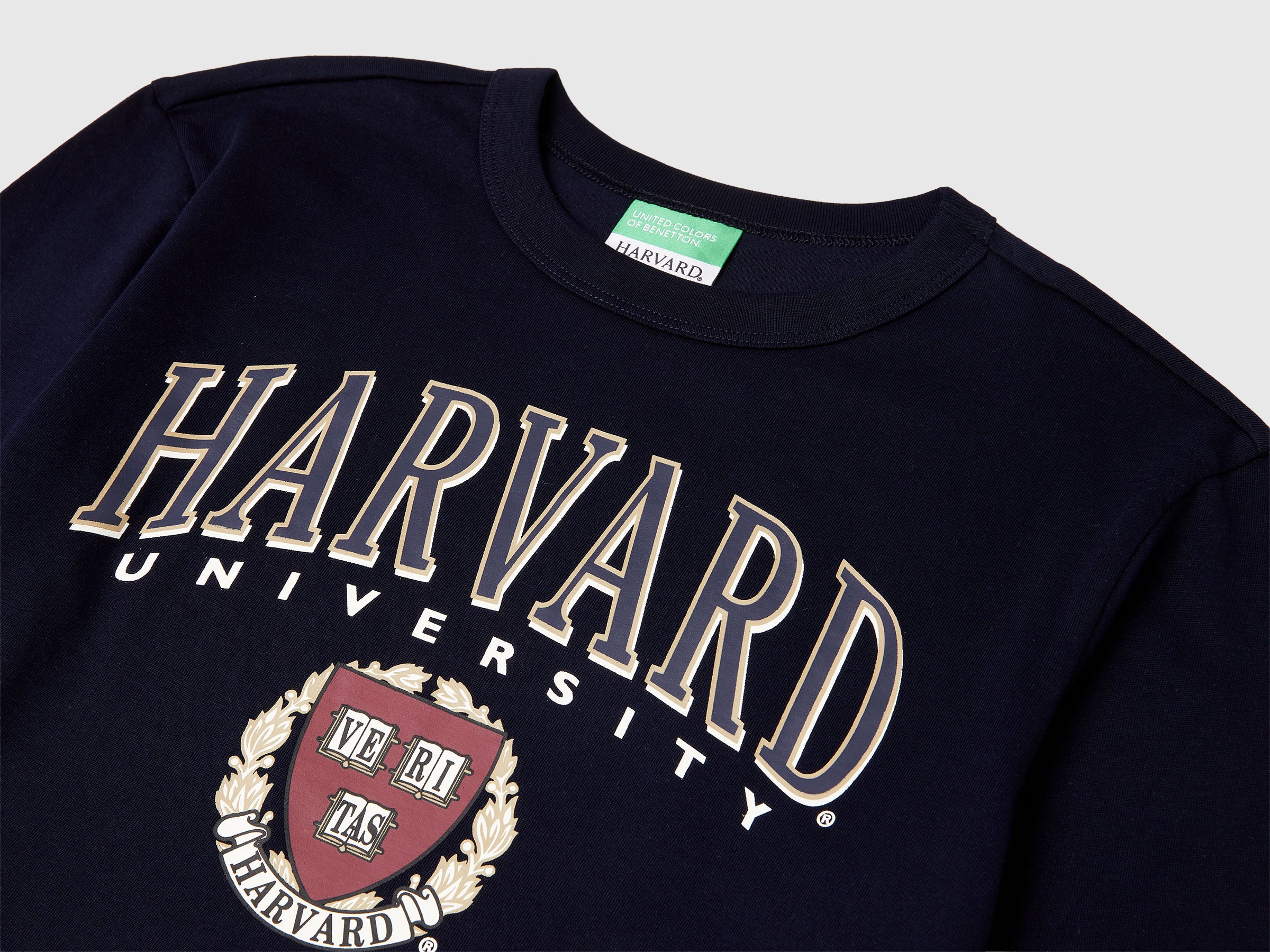 United Colors of Benetton T-shirt Harvard University maglietta maniche lunghe cotone