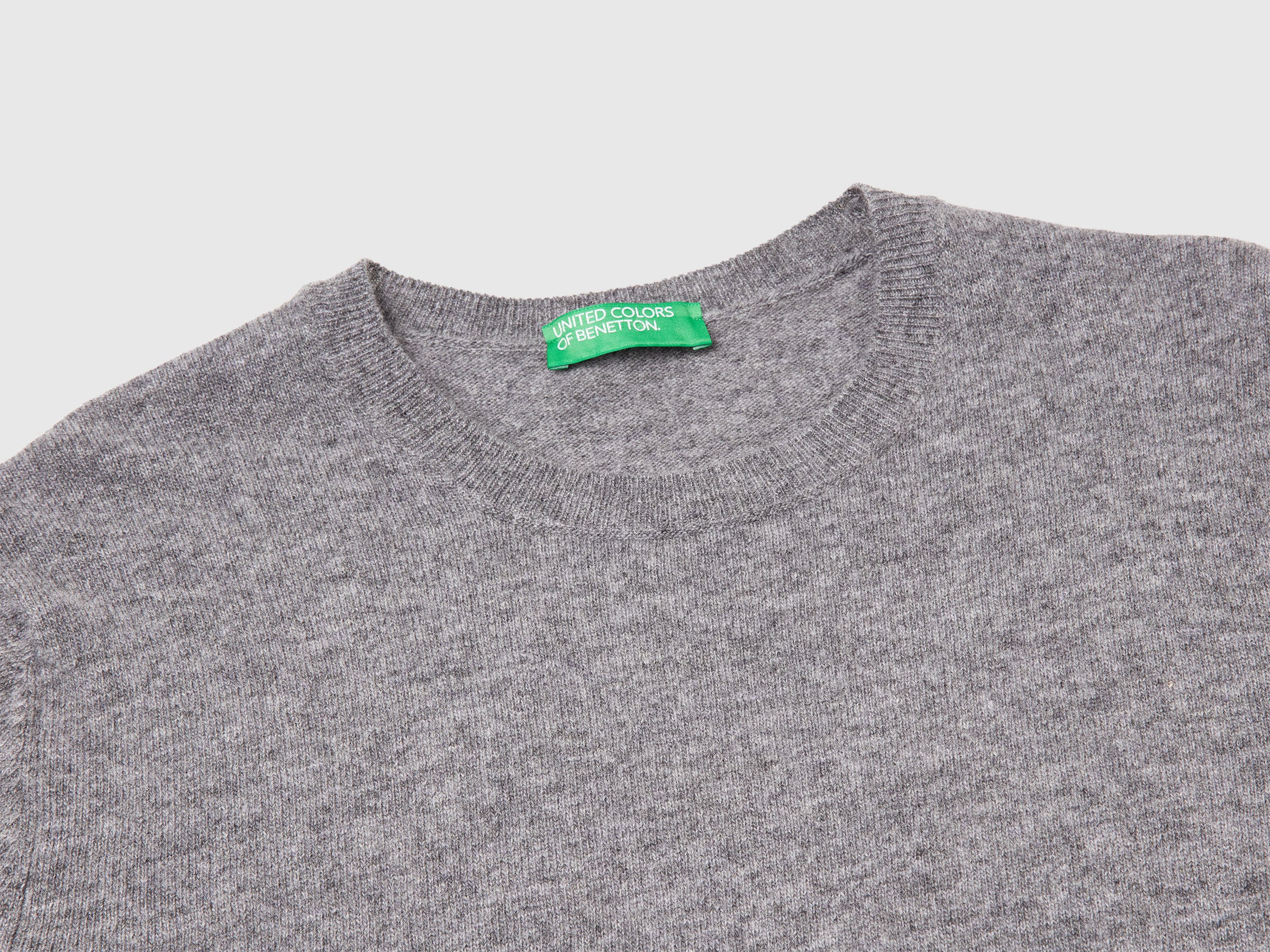 United Colors of Benetton Sweaters maglione lana merino grigio