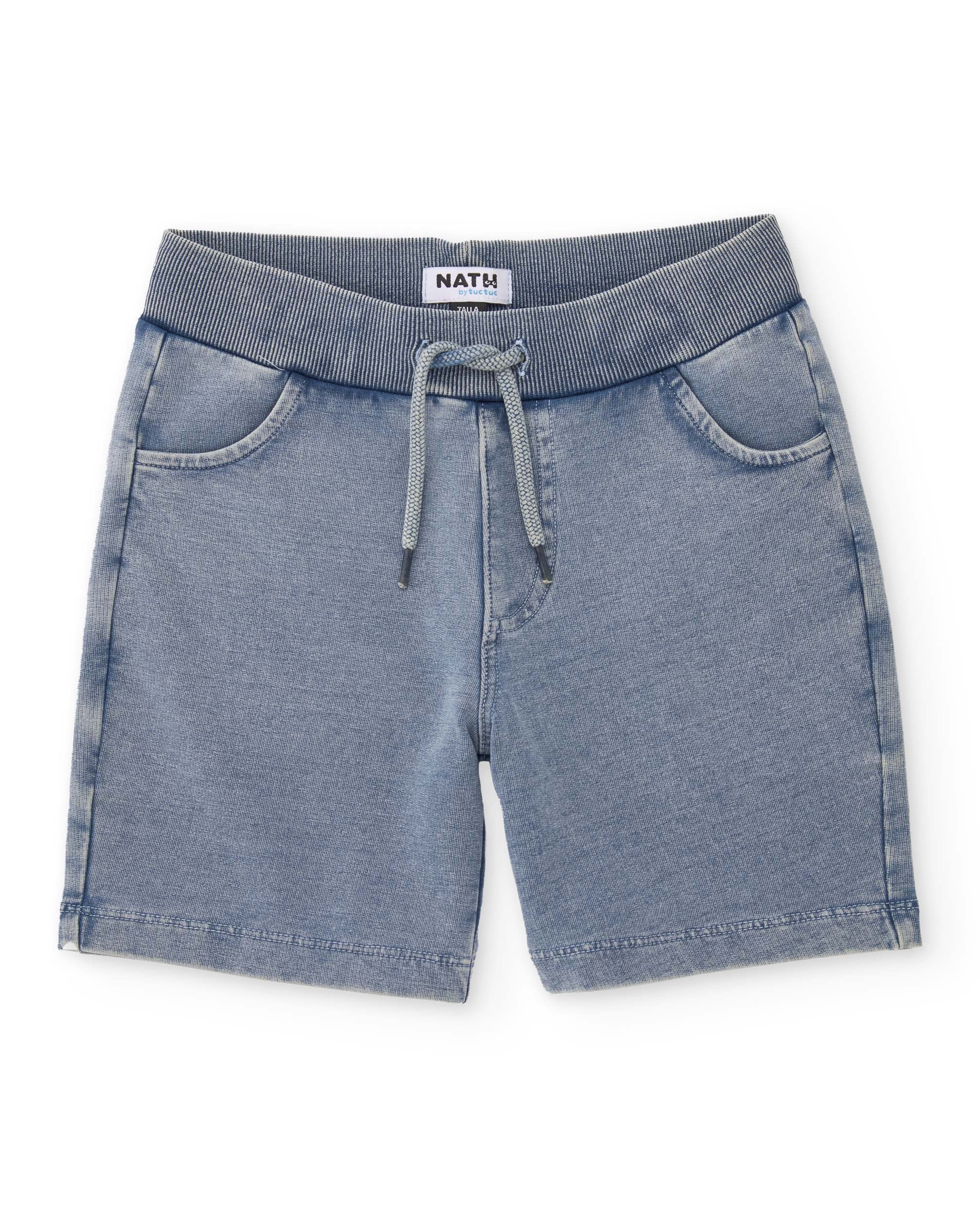 TucTuc Bermuda Bimbo Denim Jeans Elastico Effetto Lavato