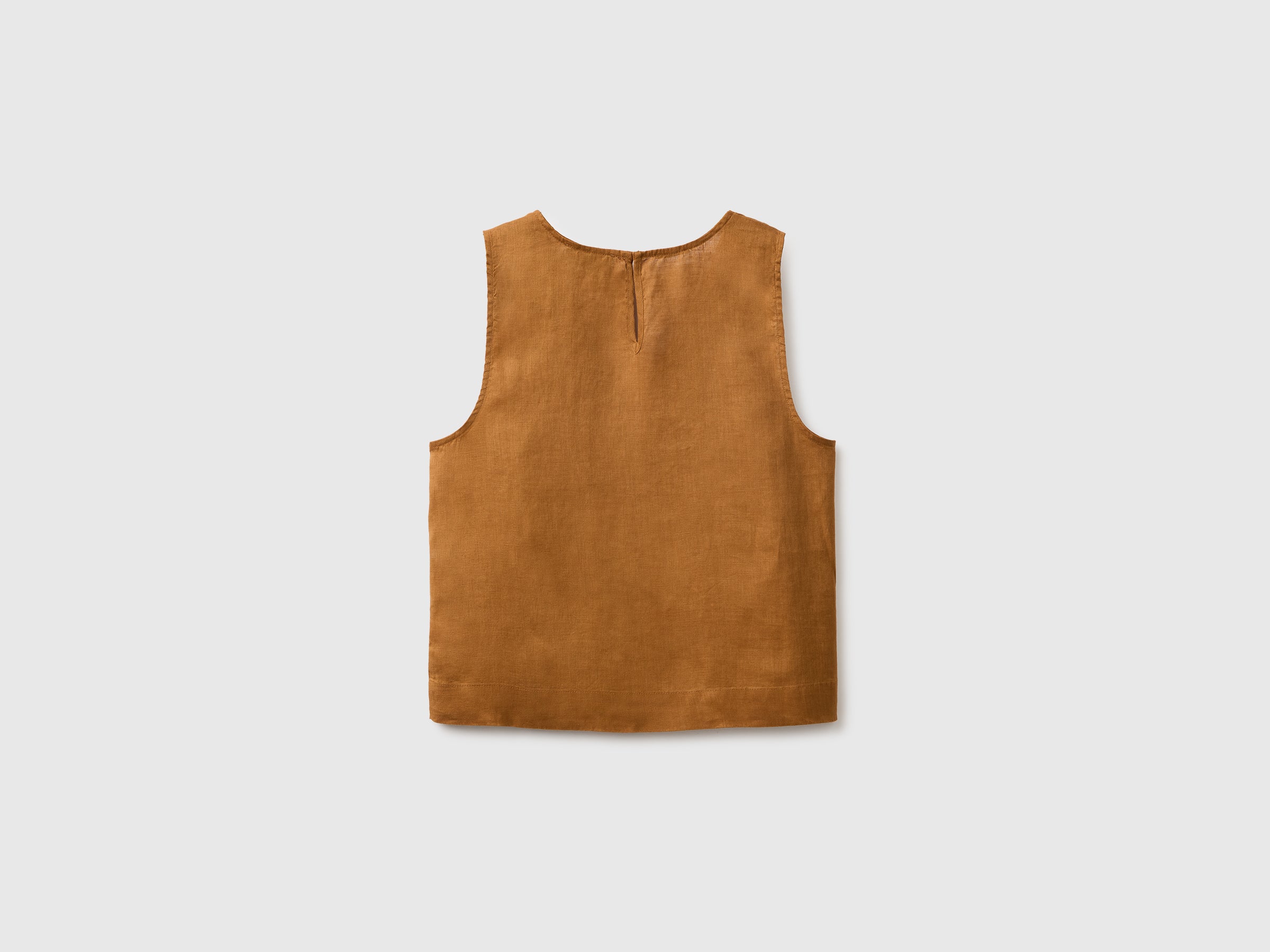 Benetton Tops top lino scollo V M 100% lino