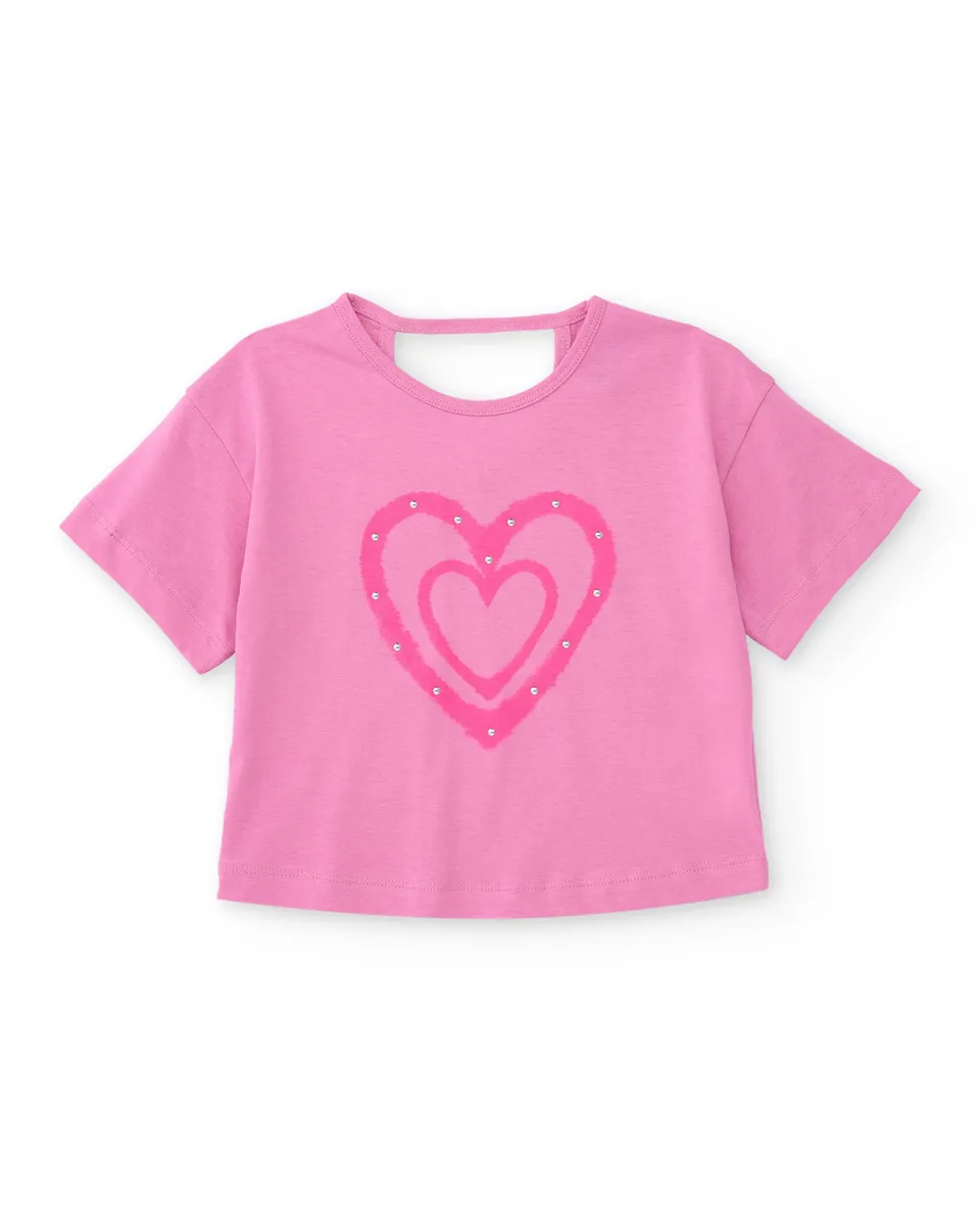 TucTuc Magliette T-Shirt Bimba Rosa Maniche Lunghe