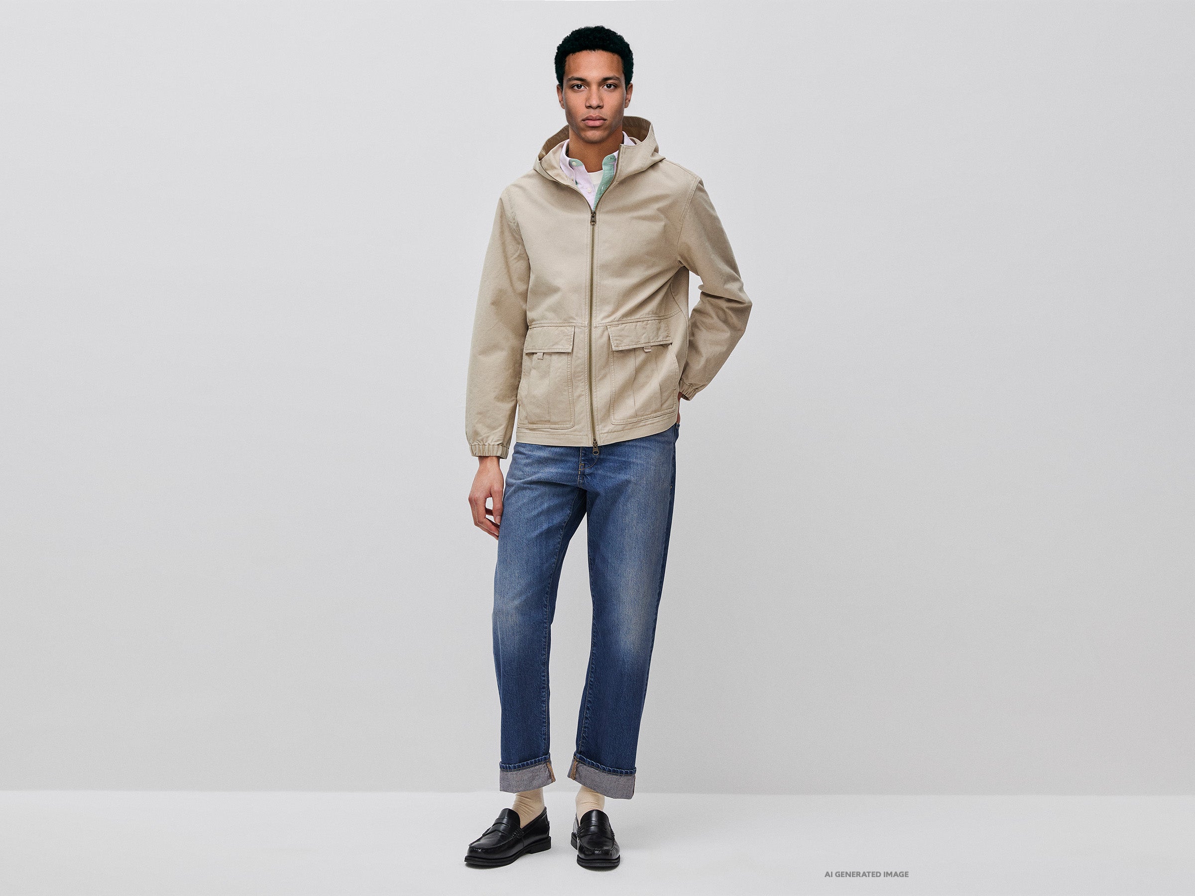 United Colors of Benetton Giacca Corta Cotone Cappuccio Slavata