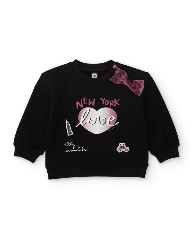 TucTuc Felpe Felpa Bambina Nero Cuore New York Calda