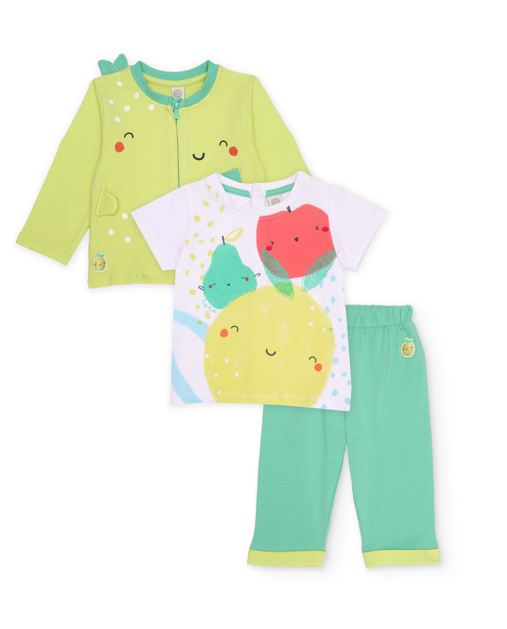 TucTuc Completi neonato set 3 pezzi verde frutta