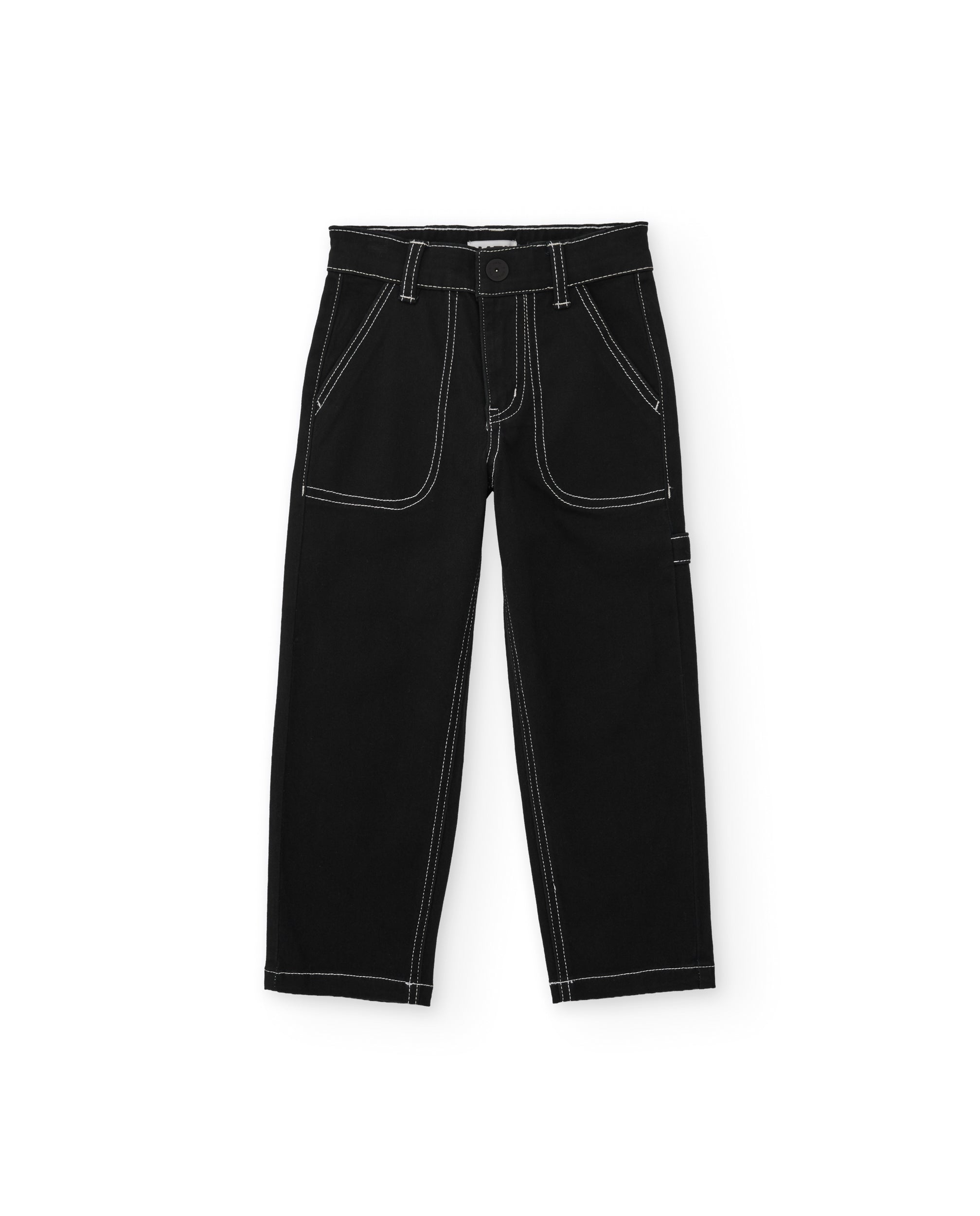 TucTuc Pantaloni Jeans Bambino Nero Taglio Dritto Cuciture