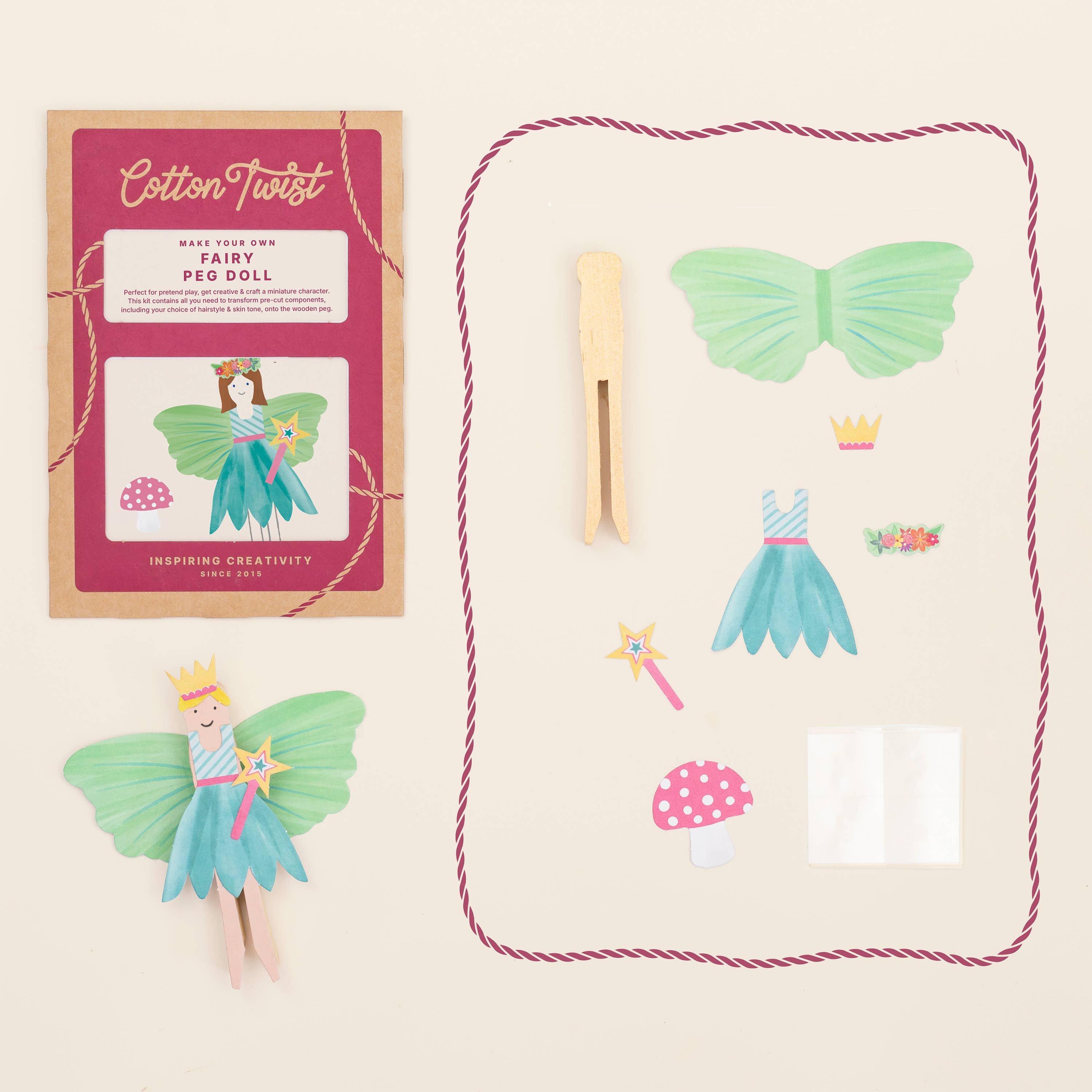 Cotton Twist Fata kit creativo bambola legno dai 3 anni