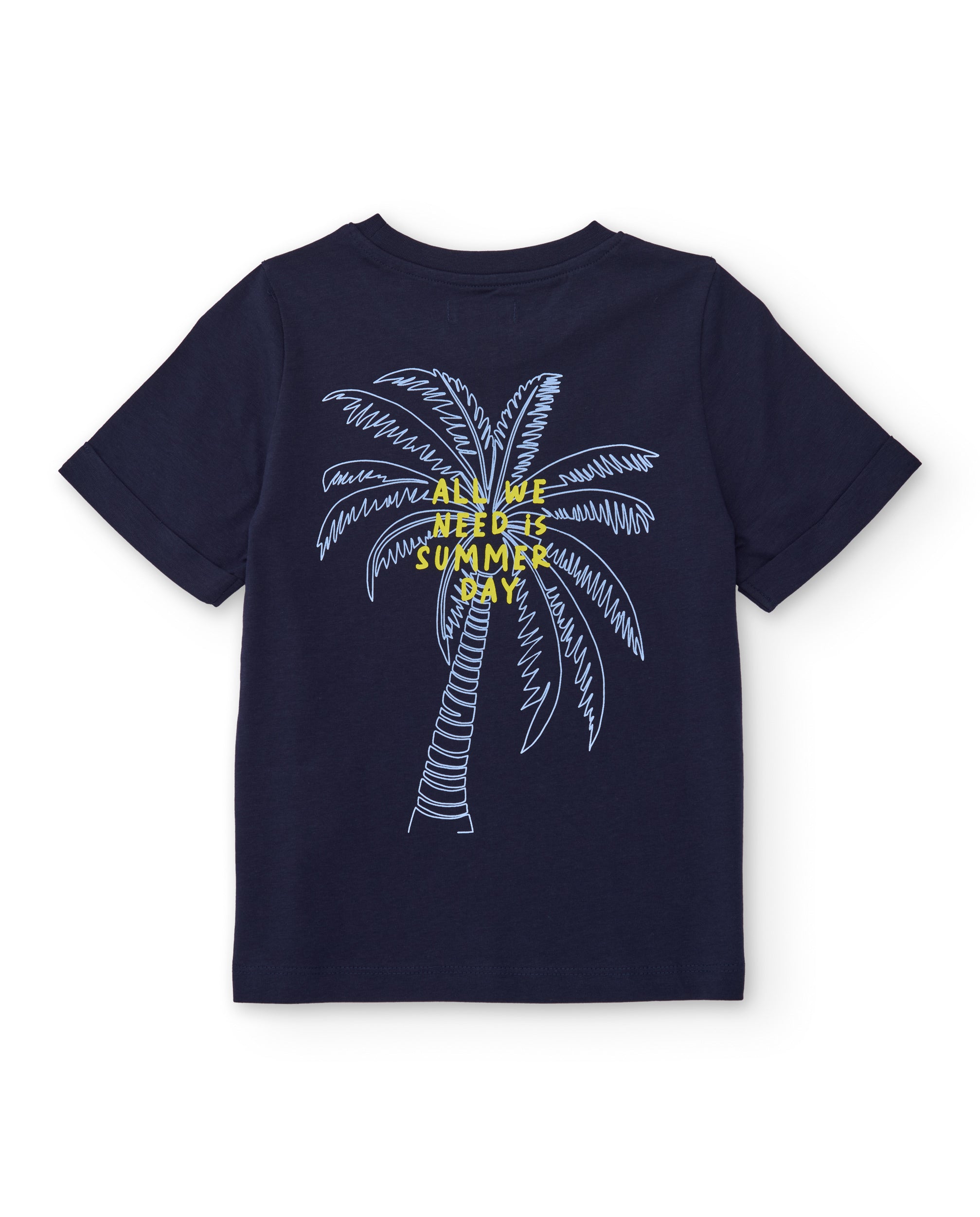 TucTuc Magliette T-Shirt Bambino Navy Palma Lime