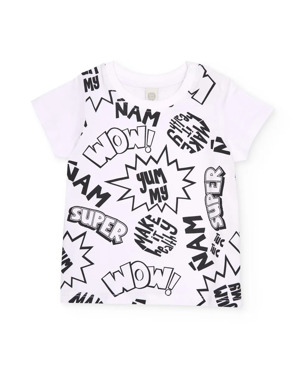 TucTuc Magliette Comic T-shirt Bimbo Bianco Jersey Fumetto