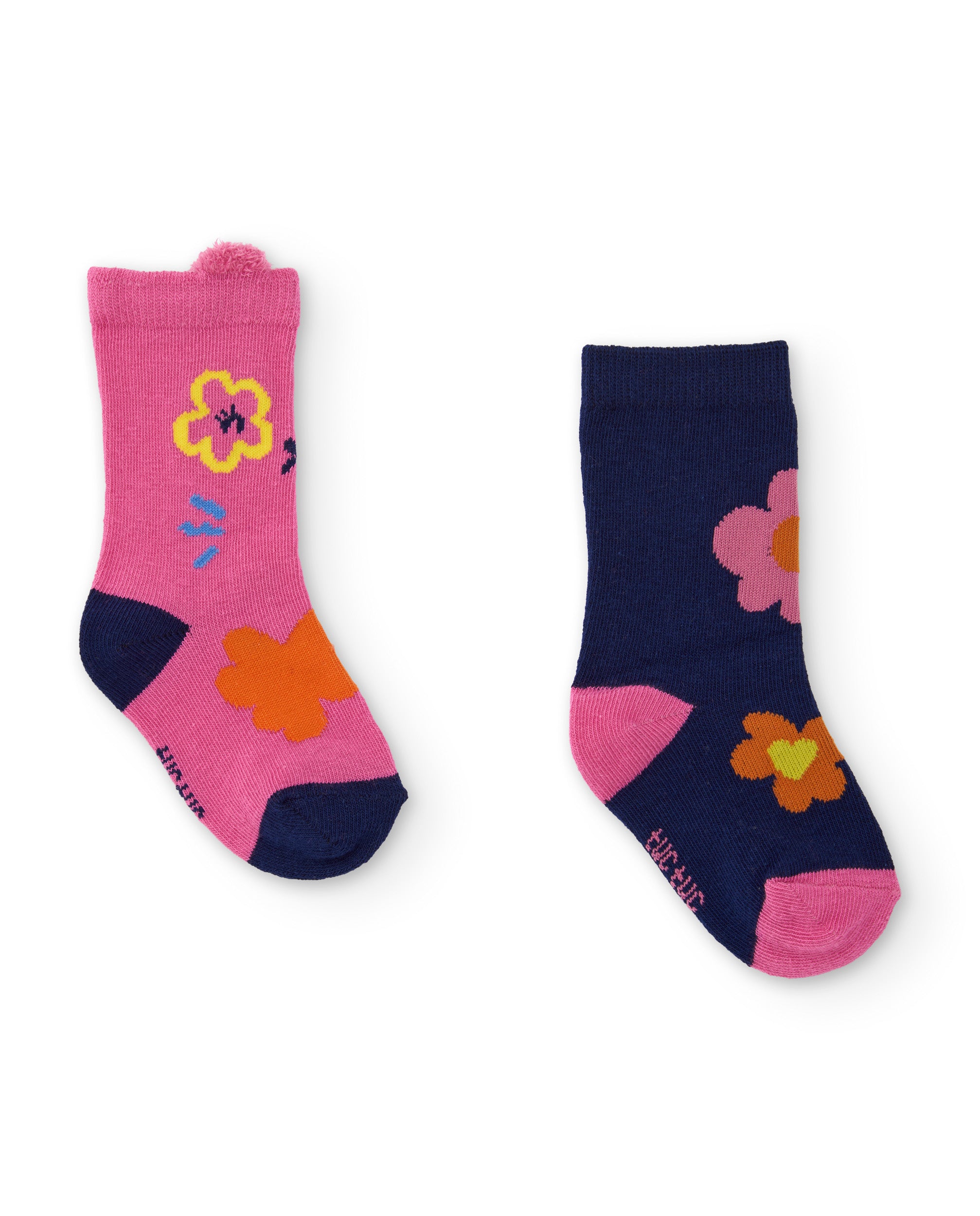 TucTuc Accessori set calzini bambina rosa 2 paia cotone