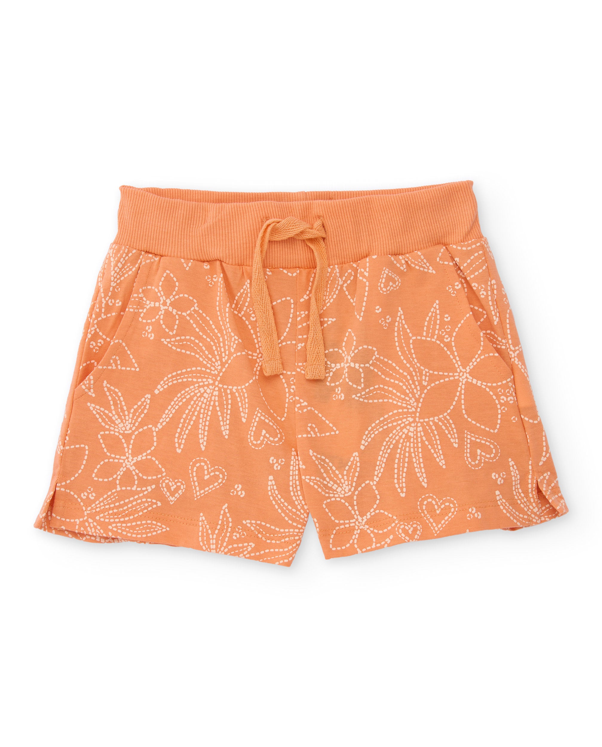TucTuc Bermuda shorts bambina arancione stampa floreale