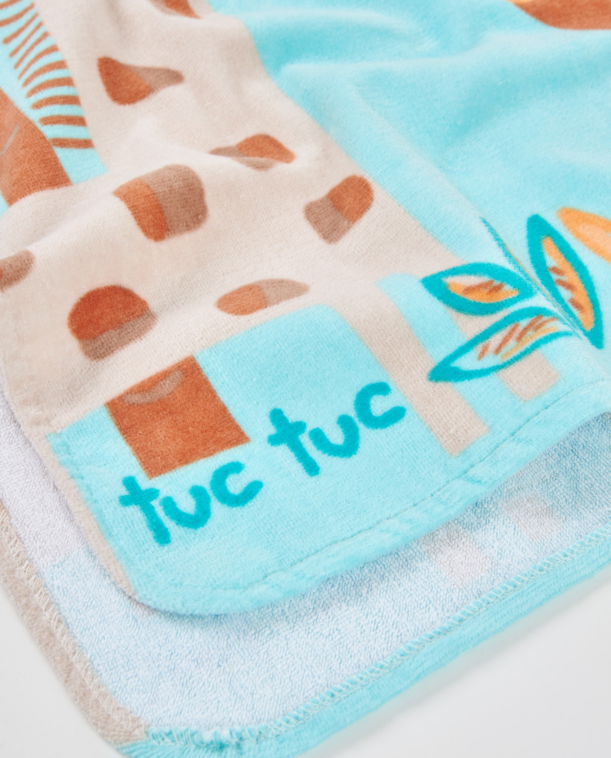 TucTuc Asciugamani poncho neonato blu cappuccio animali