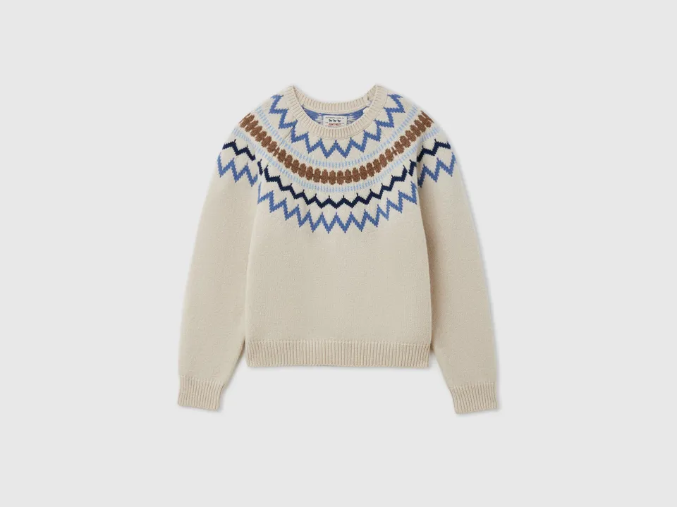 United Colors of Benetton Maglione Jacquard Lana Bambino M