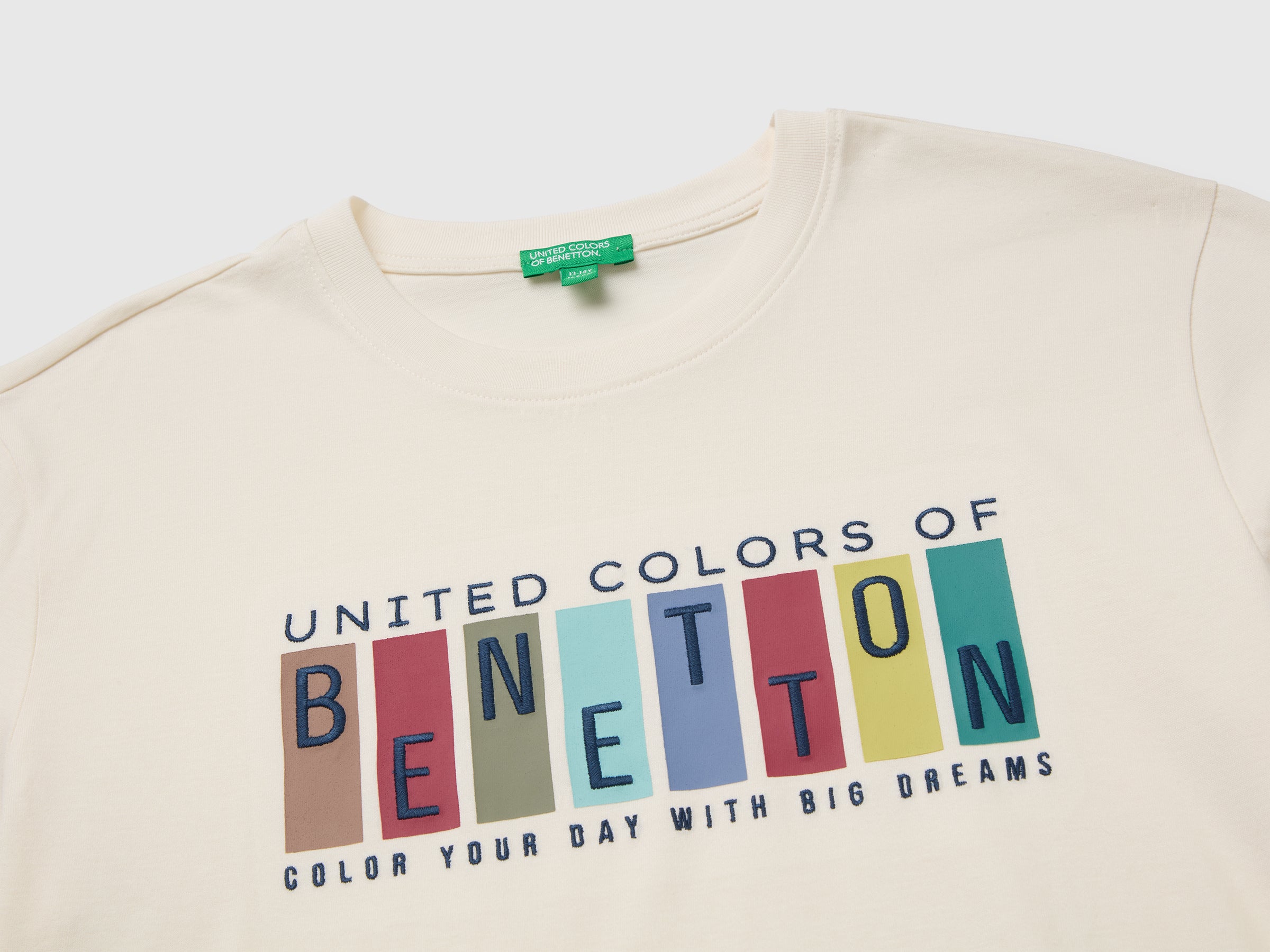 United Colors of Benetton T-shirt print maglietta cotone bio manica lunga