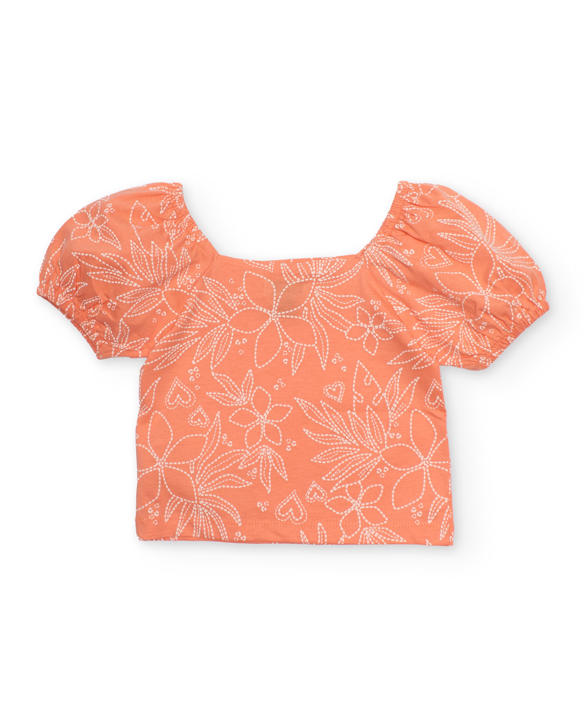 TucTuc Magliette T-Shirt Bambina Arancione Fiori