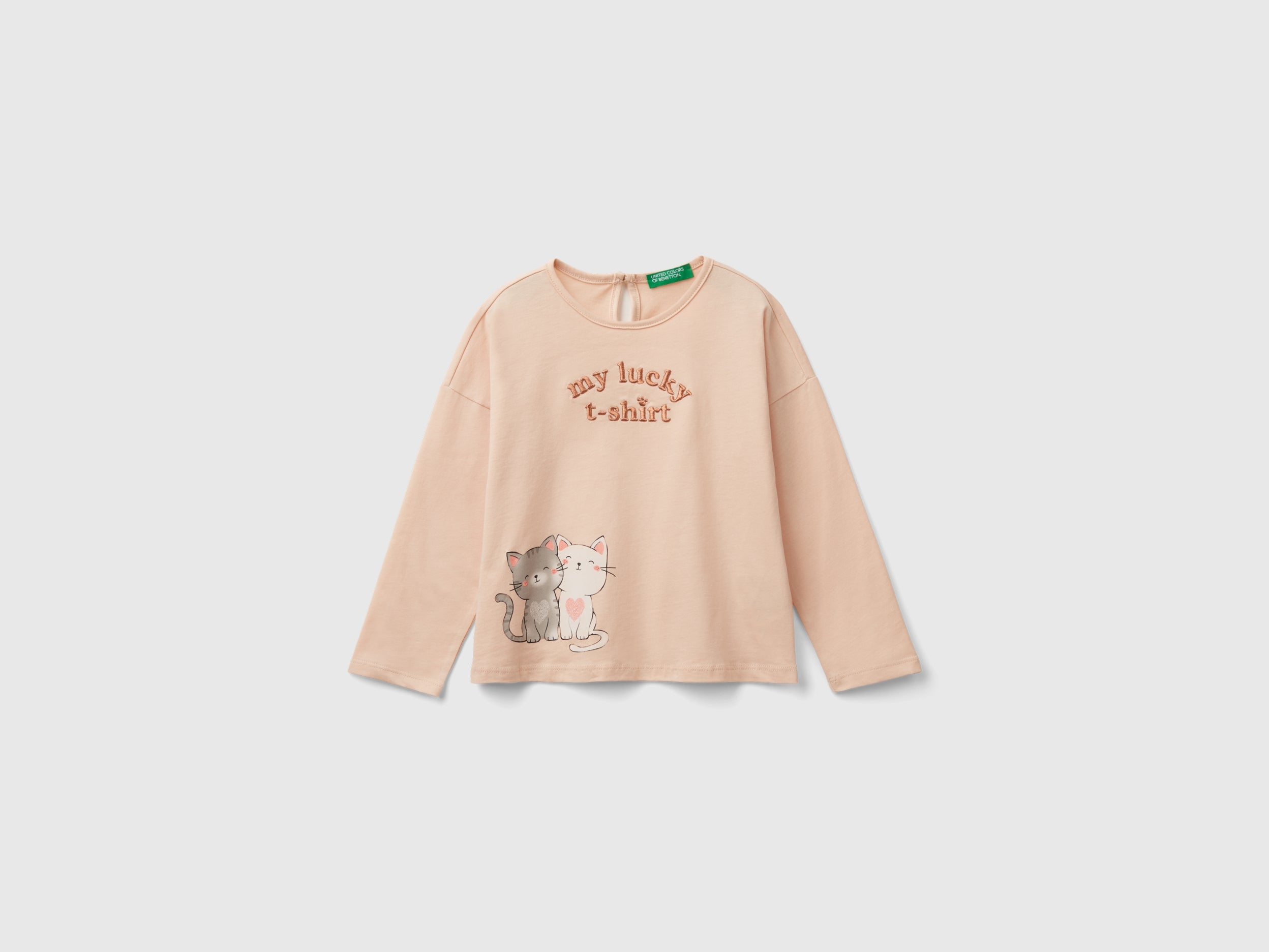 United Colors of Benetton Maglietta gattino cotone bio bambina