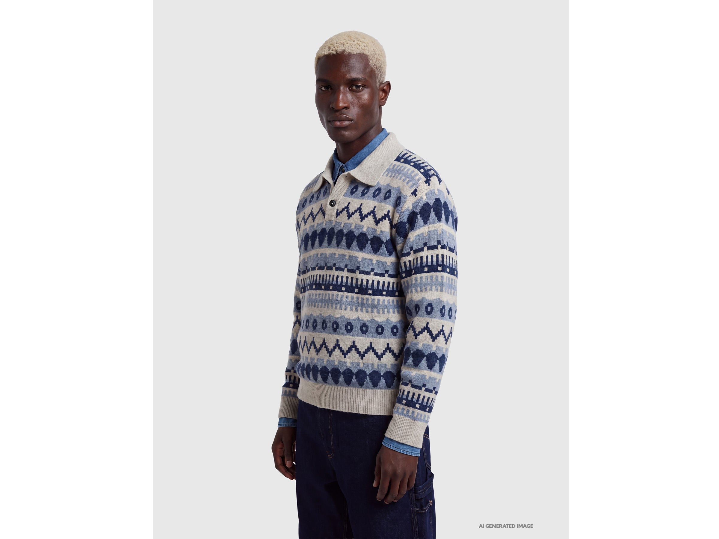 United Colors of Benetton polo jacquard misto lana