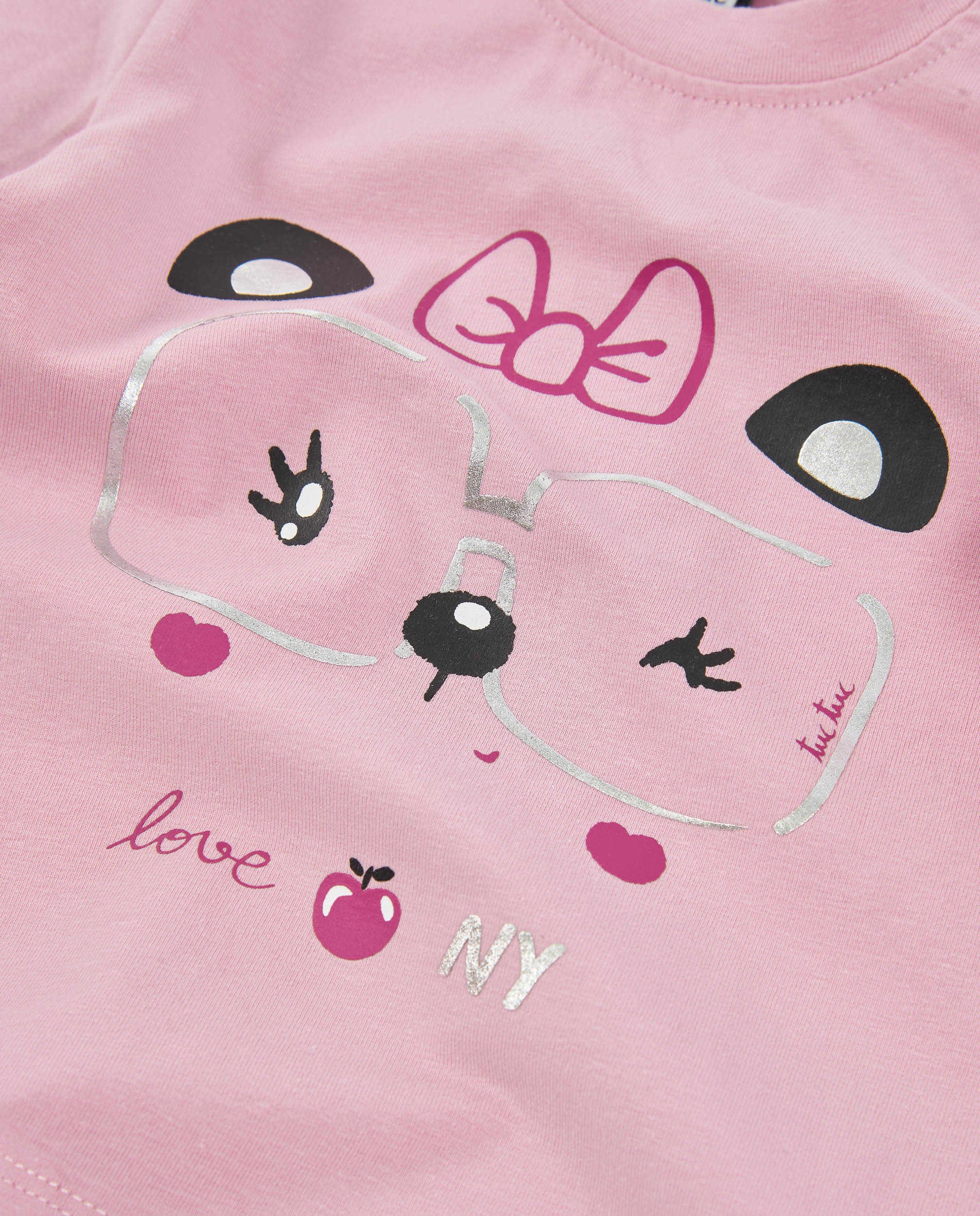 TucTuc Magliette maglia bambina panda rosa maniche lunghe