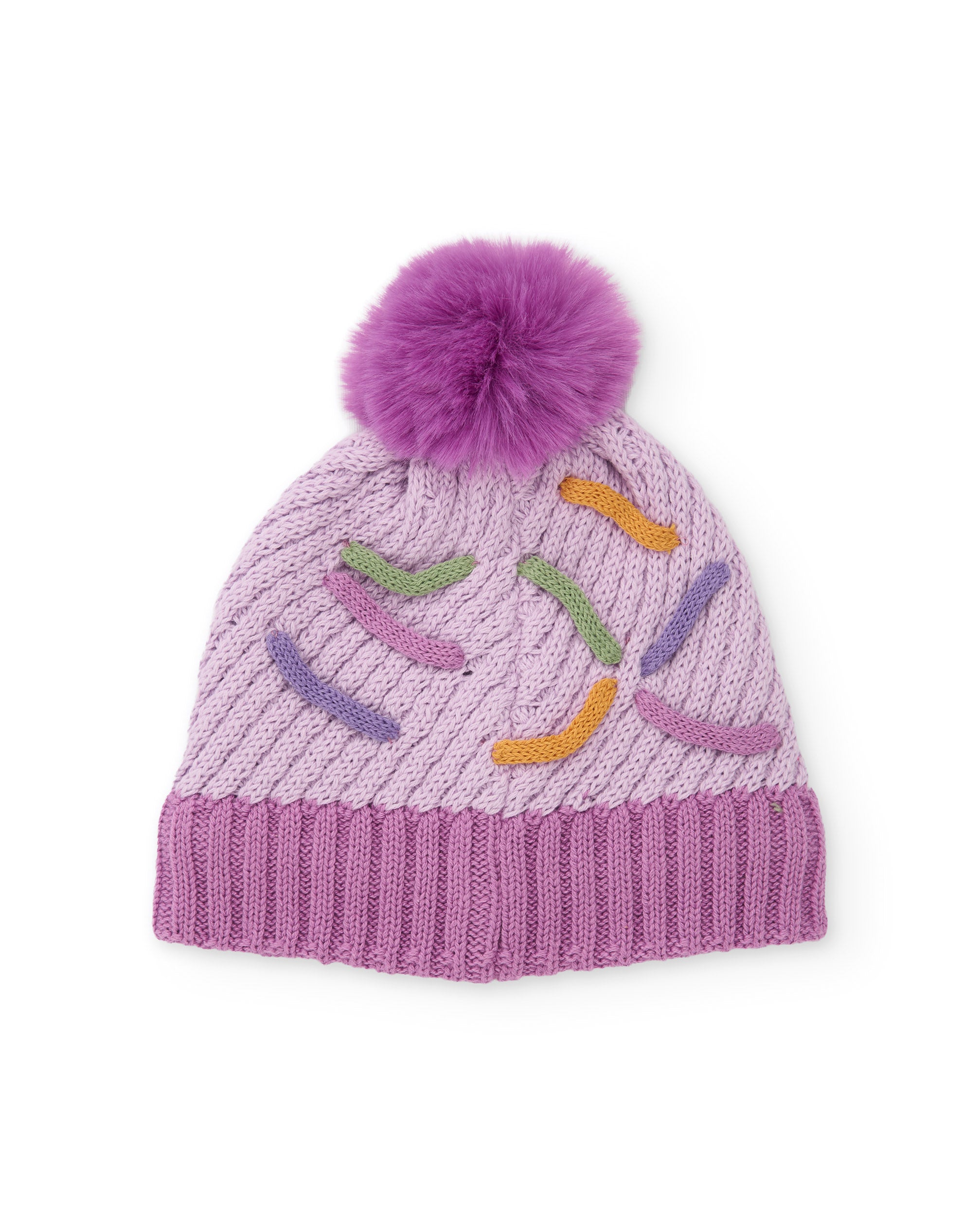 TucTuc Accessori cappellino neonato lilla maglia pompon