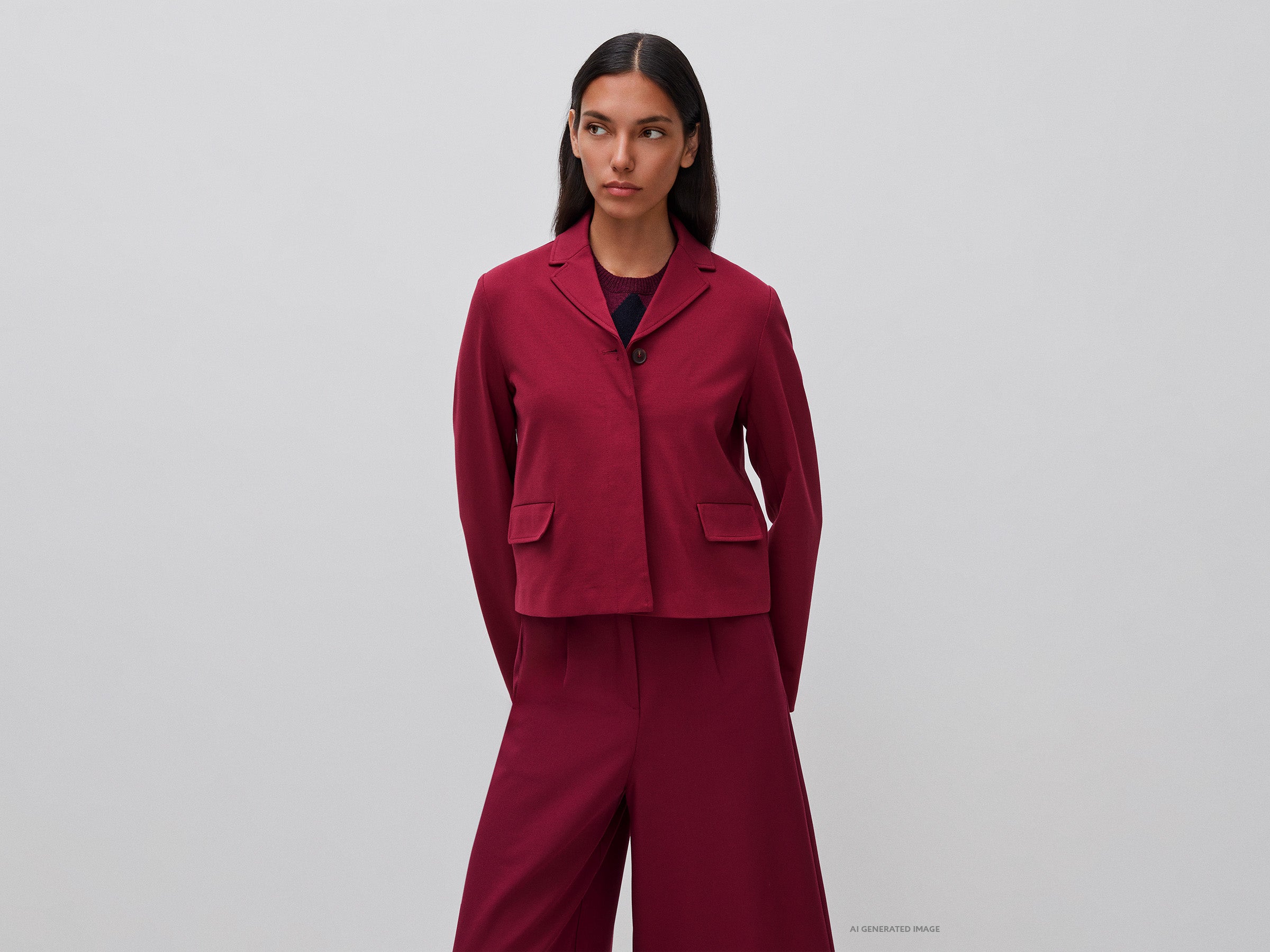 United Colors of Benetton Giacca Corta Cropped Viscosa Taglia 42