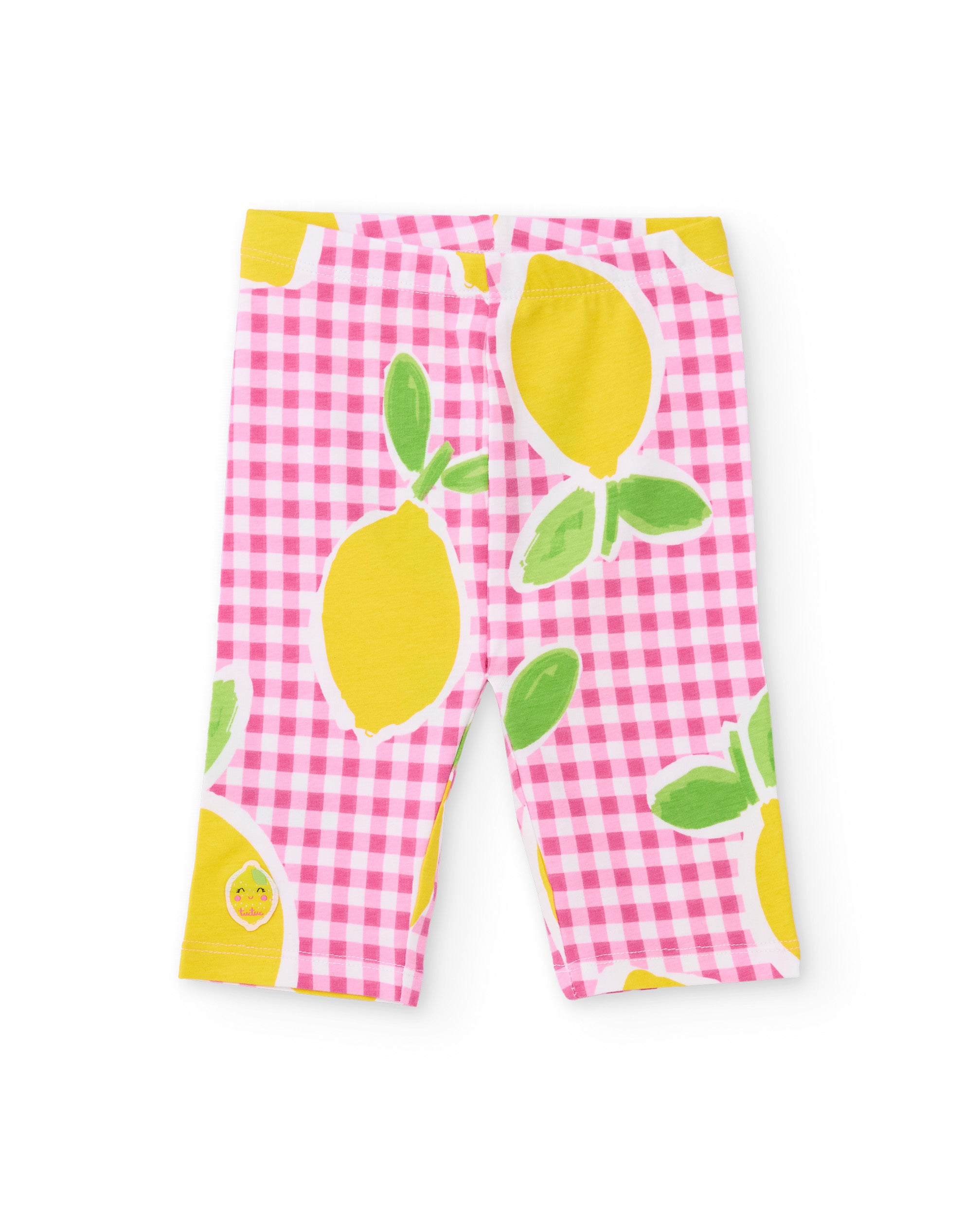 TucTuc Leggings Bambina Cotone Rosa Limoni Vichy