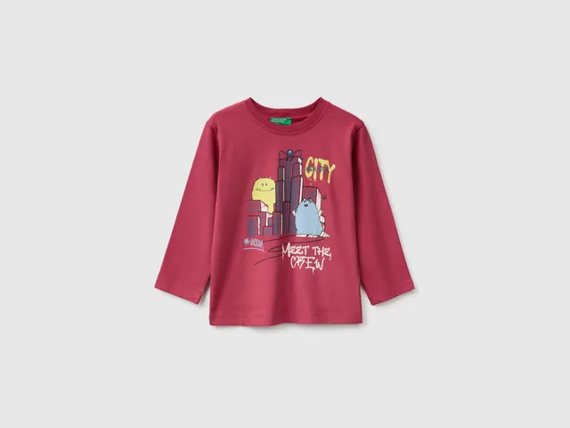 United Colors of Benetton T-Shirt Bimbo Cotone Stampa 104