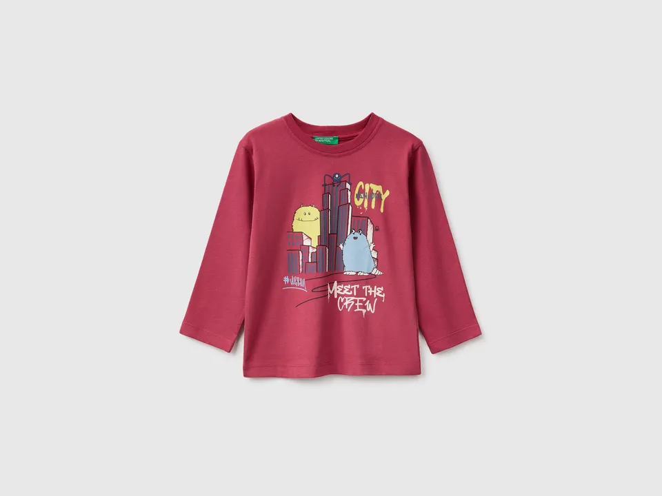 United Colors of Benetton T-Shirt Bimbo Cotone Stampa 104