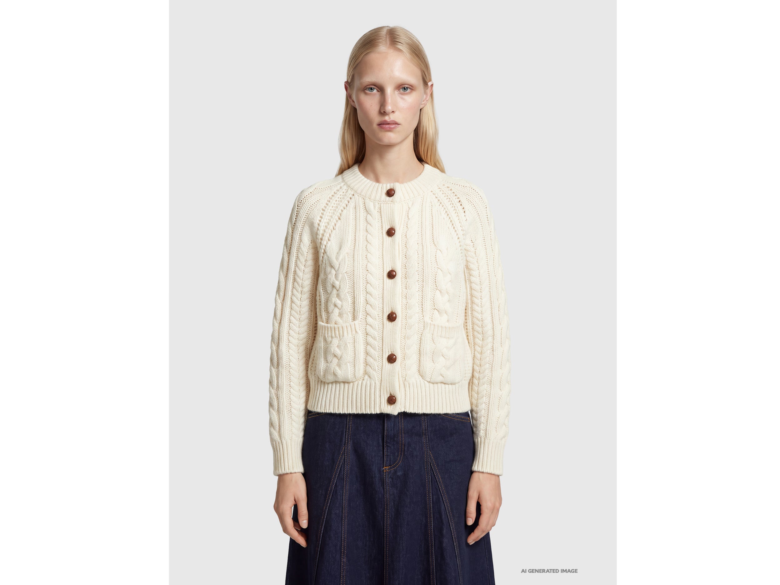 United Colors of Benetton Cardigan trecce lana taglia M
