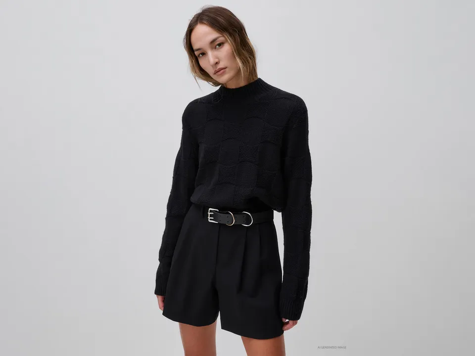 United Colors of Benetton maglione lana collo alto S