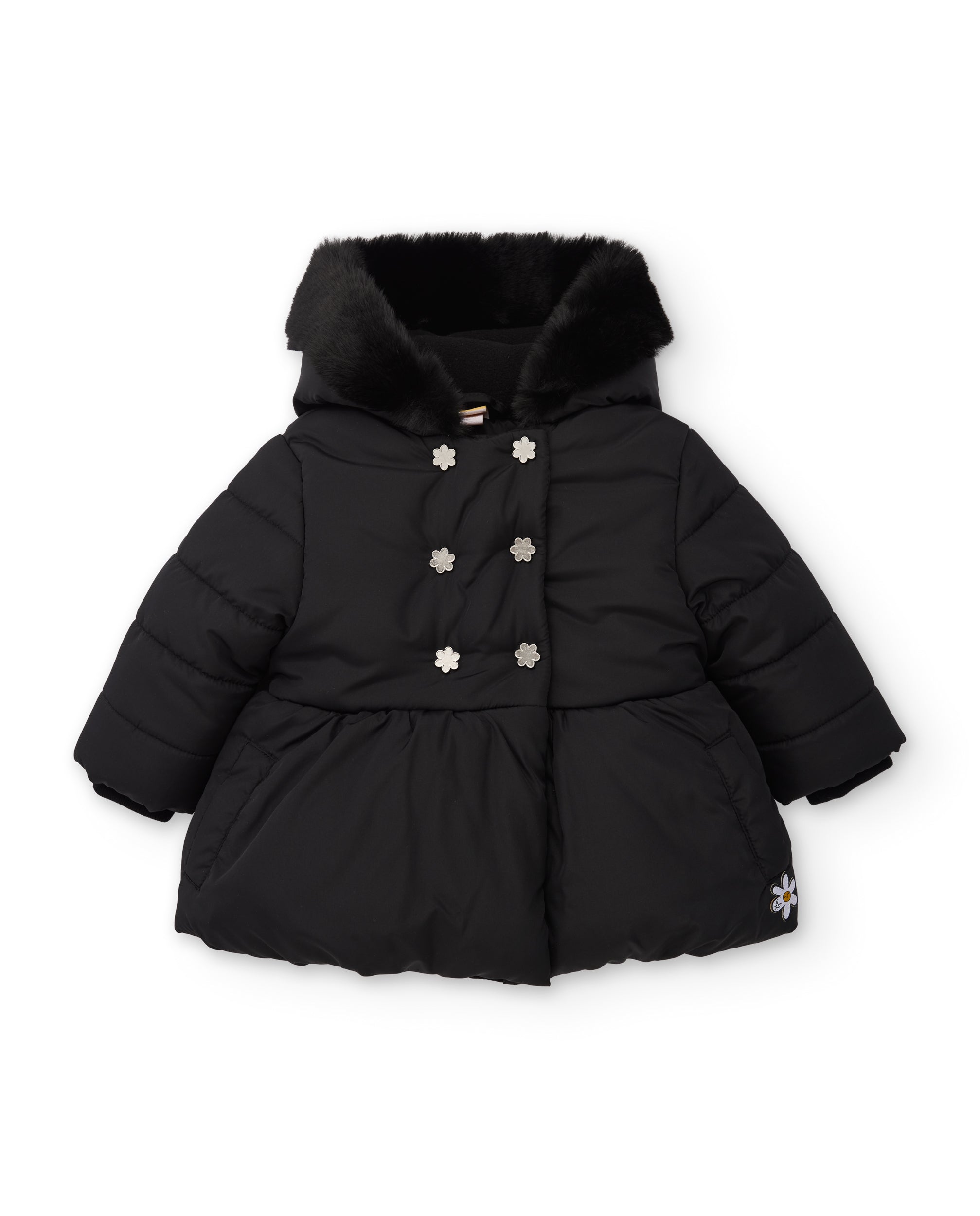 TucTuc Cappotti Cappotto Bambina Nero Imbottito Cappuccio
