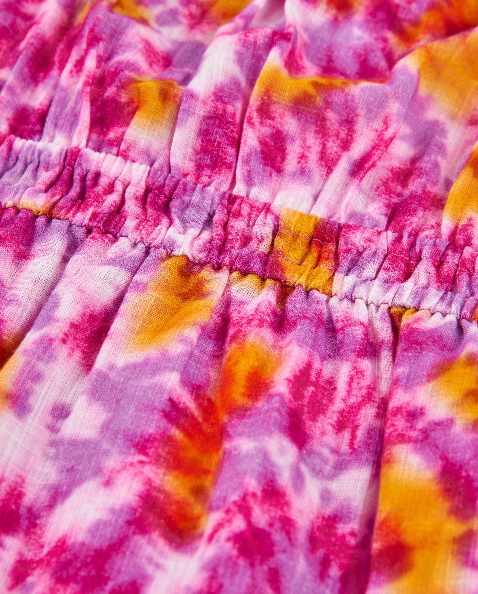TucTuc Vestiti Vestito Bimba Fucsia Tie-Dye Volant