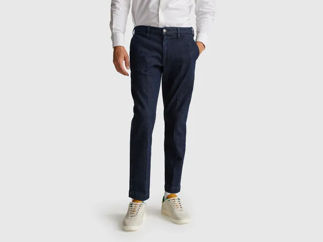 United Colors of Benetton Trousers Slim fit denim chinos pantaloni cotone