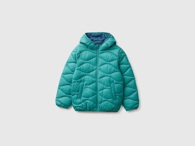 United Colors of Benetton giacca imbottita cappuccio nylon duck free