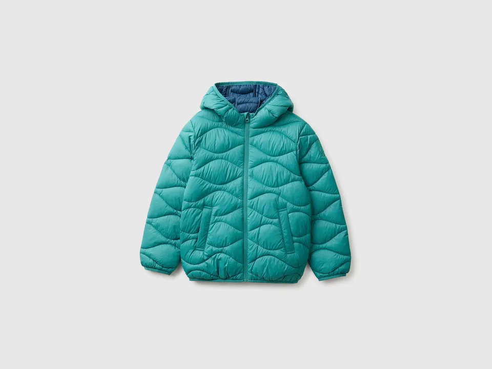 United Colors of Benetton giacca imbottita cappuccio nylon duck free