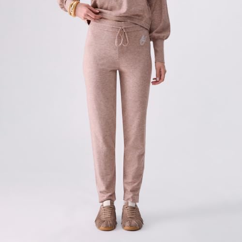 Liu Jo Pantaloni Maglia Logo LJ Coulisse Gamba con Spacchetti