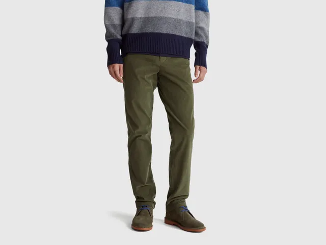 United Colors of Benetton Trousers pantaloni velluto slim elasticiz