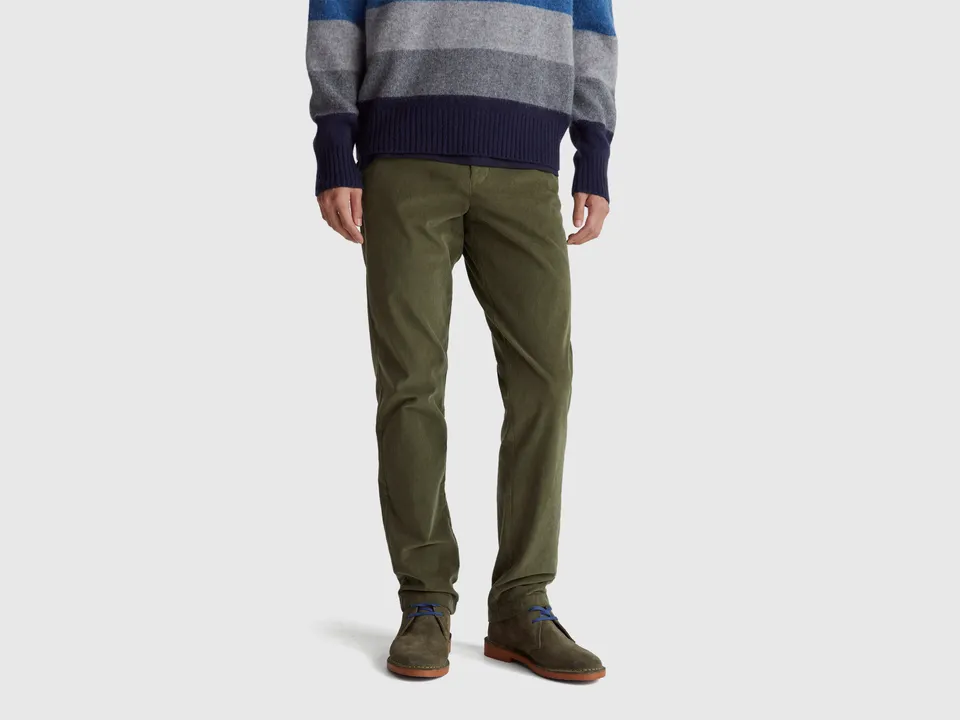 United Colors of Benetton Trousers pantaloni velluto slim elasticiz
