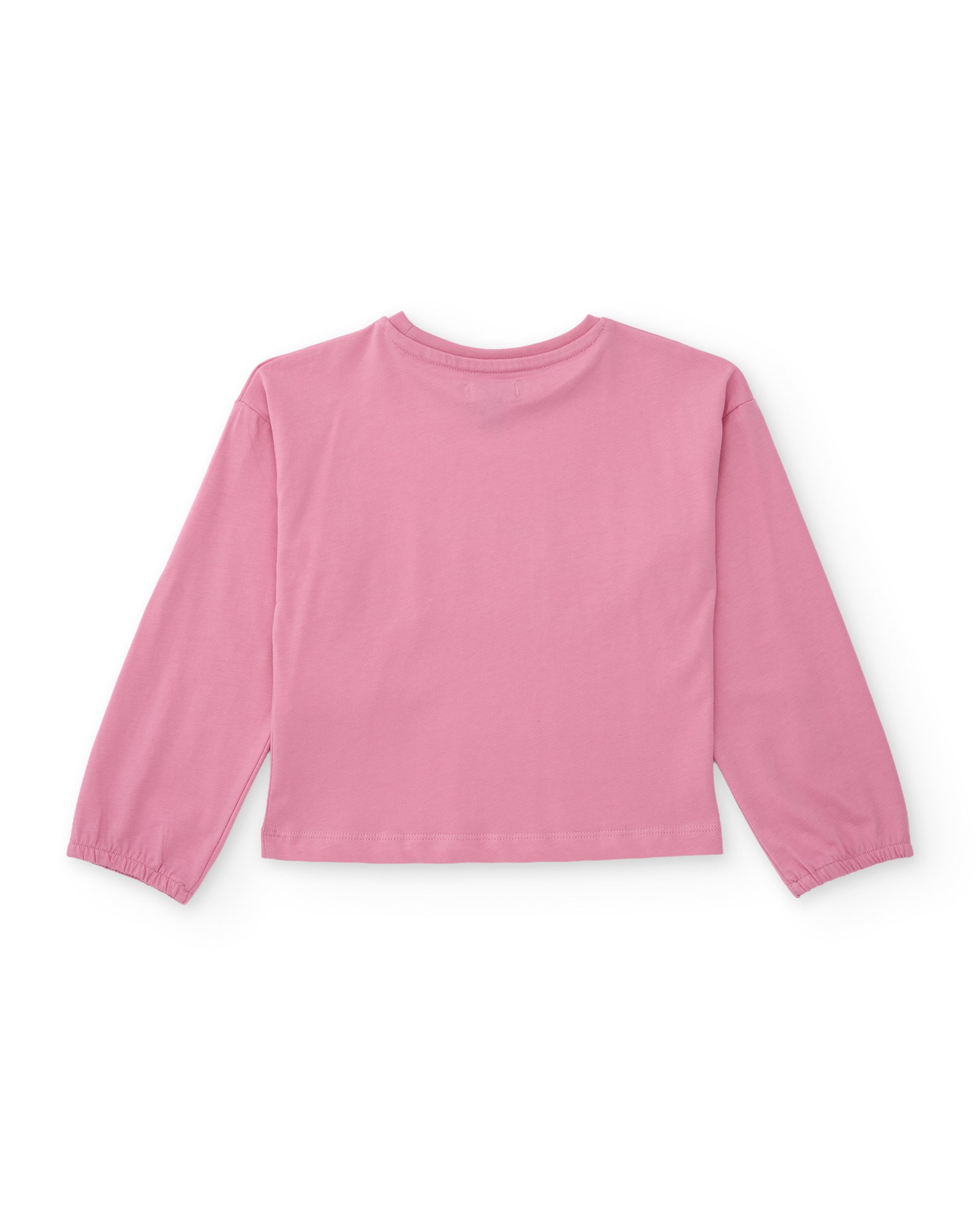 TucTuc Magliette ricamo floreale maglia rosa maniche lunghe