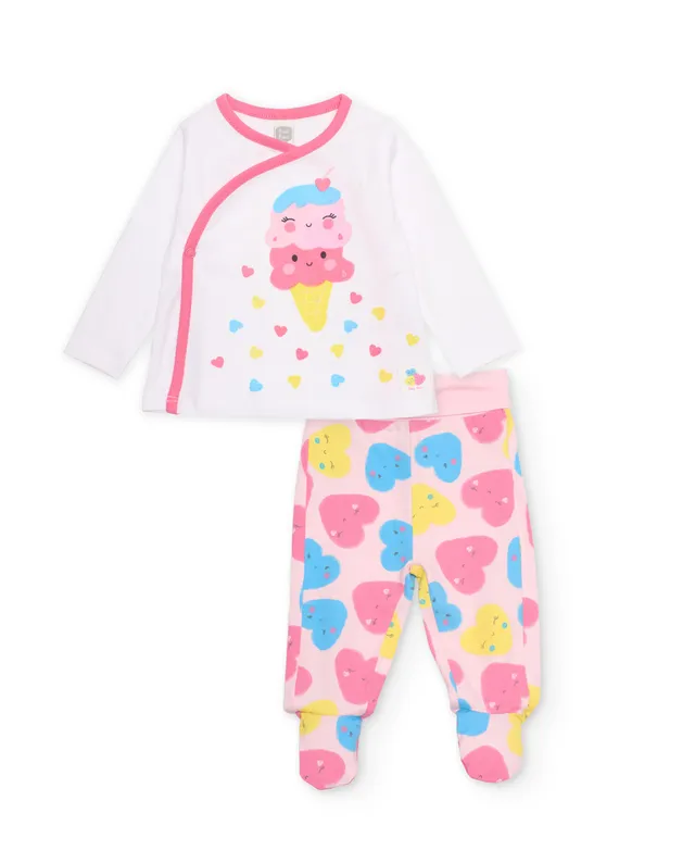 TucTuc Completi completo neonata bianco cuori gelato 0-1 mesi