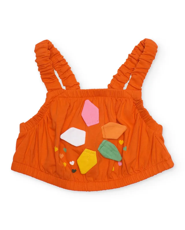TucTuc Magliette Top Bambina Arancione Cuori