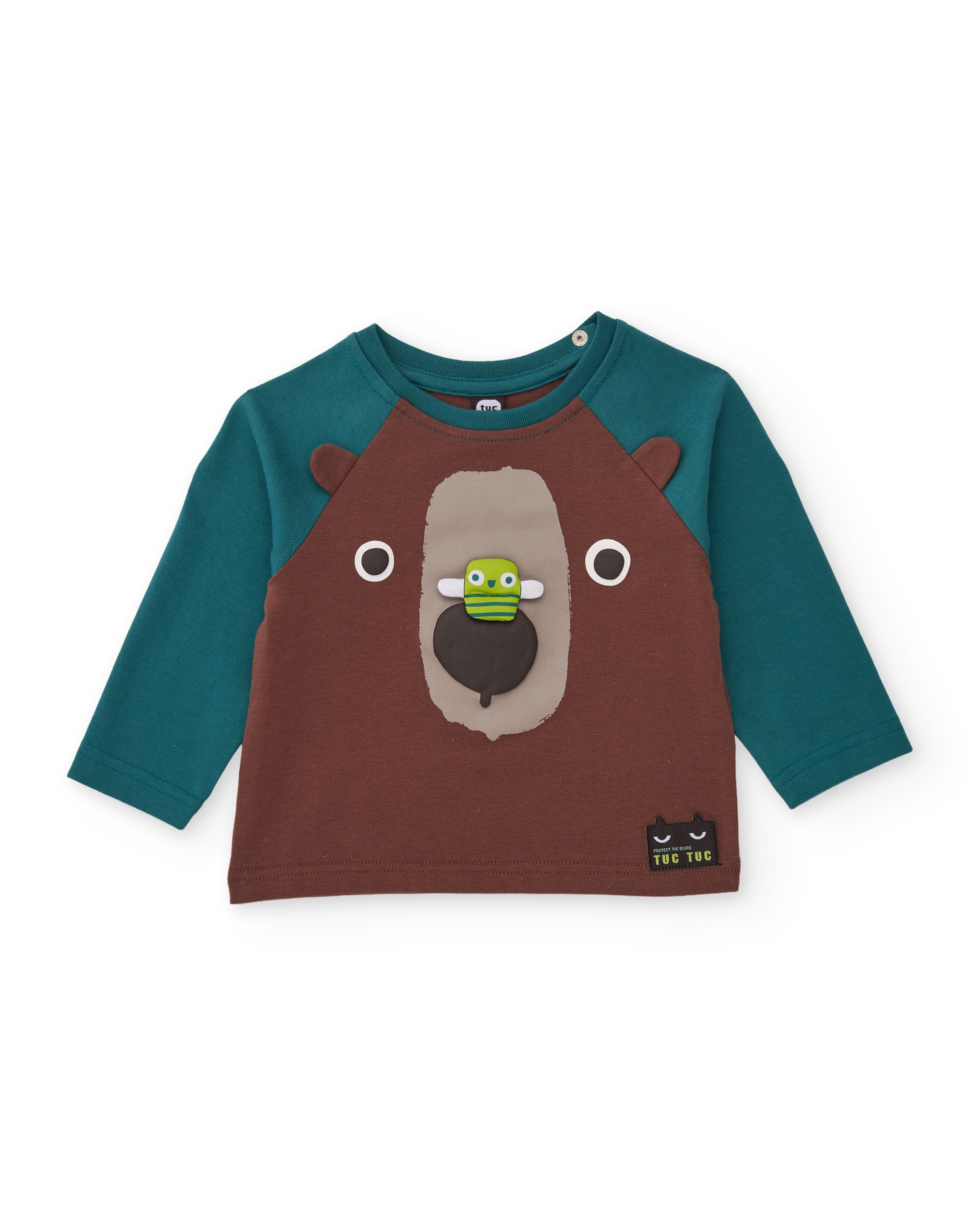 TucTuc Magliette maglia bambino orso marrone manica lunga