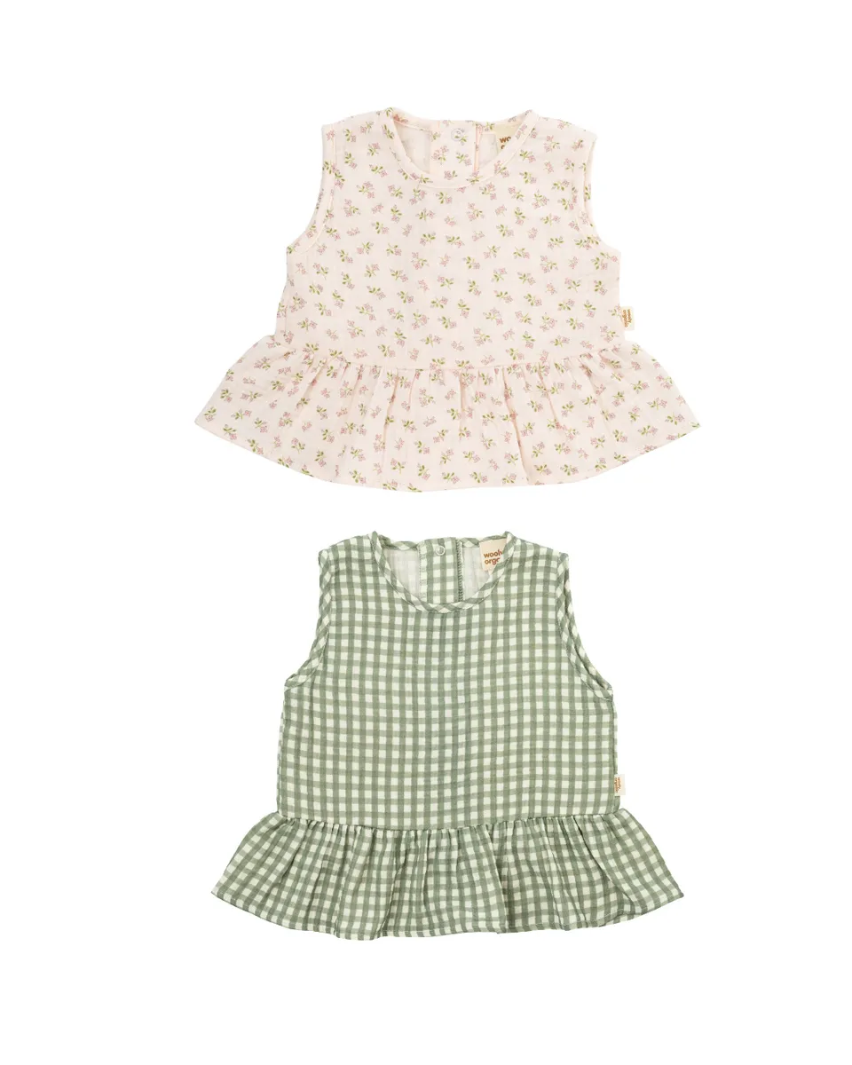Woolly Organic Top Ruffle maglia mussola cotone volant
