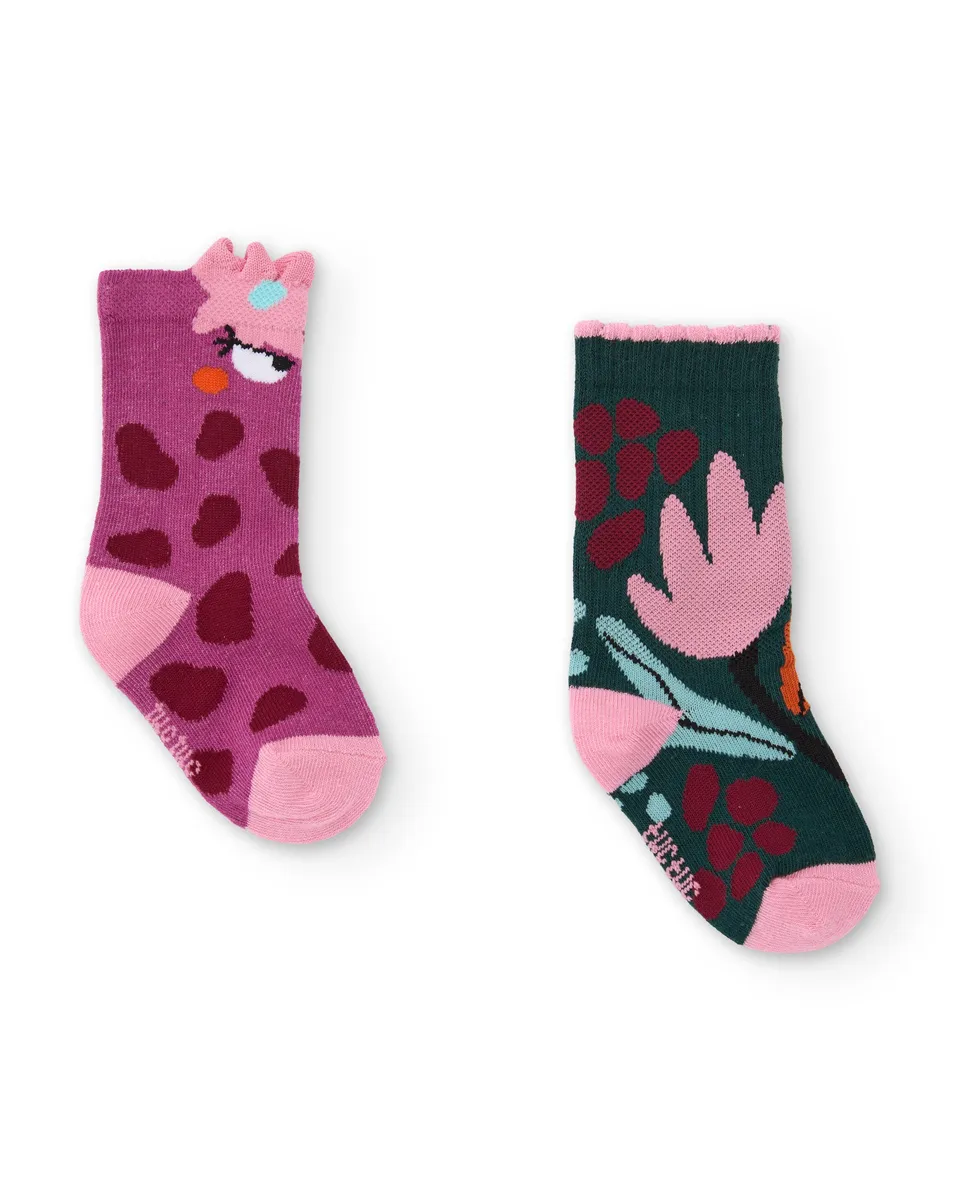 TucTuc Accessori set calzini bambina rosa cotone