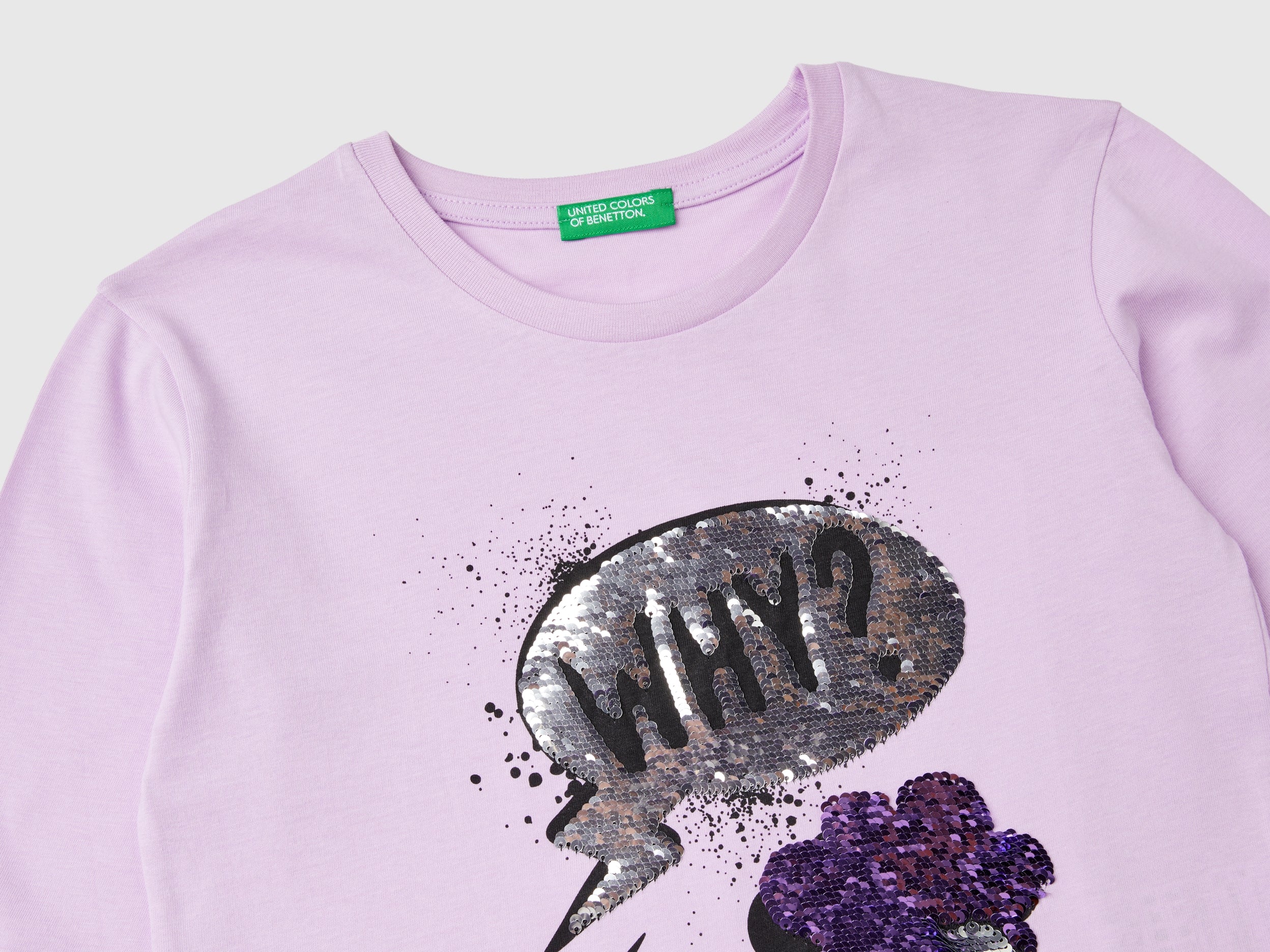 United Colors of Benetton T-Shirts maglietta bio paillettes M