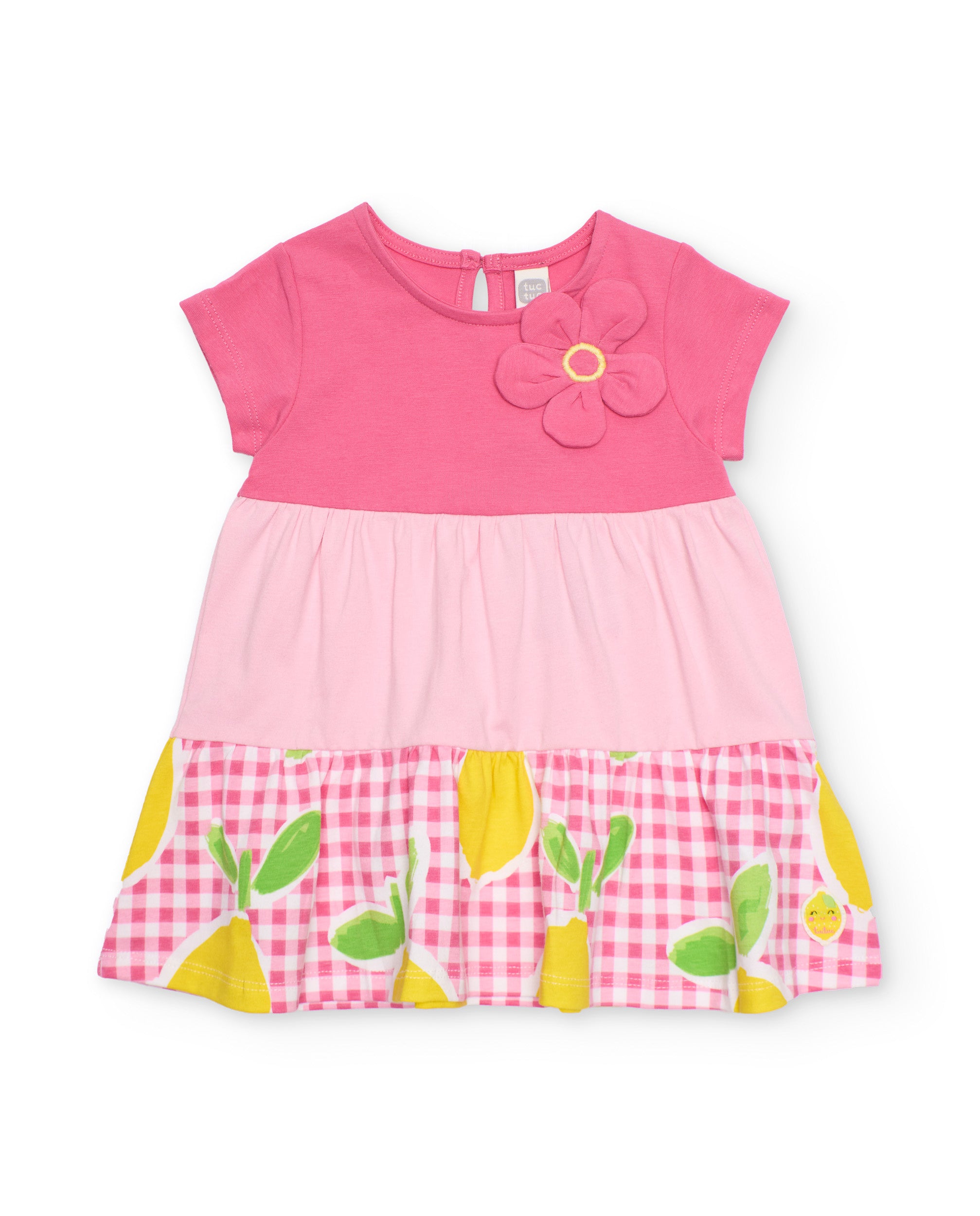 TucTuc Vestiti Fiore Vestito Bambina Rosa Motivo Limoni